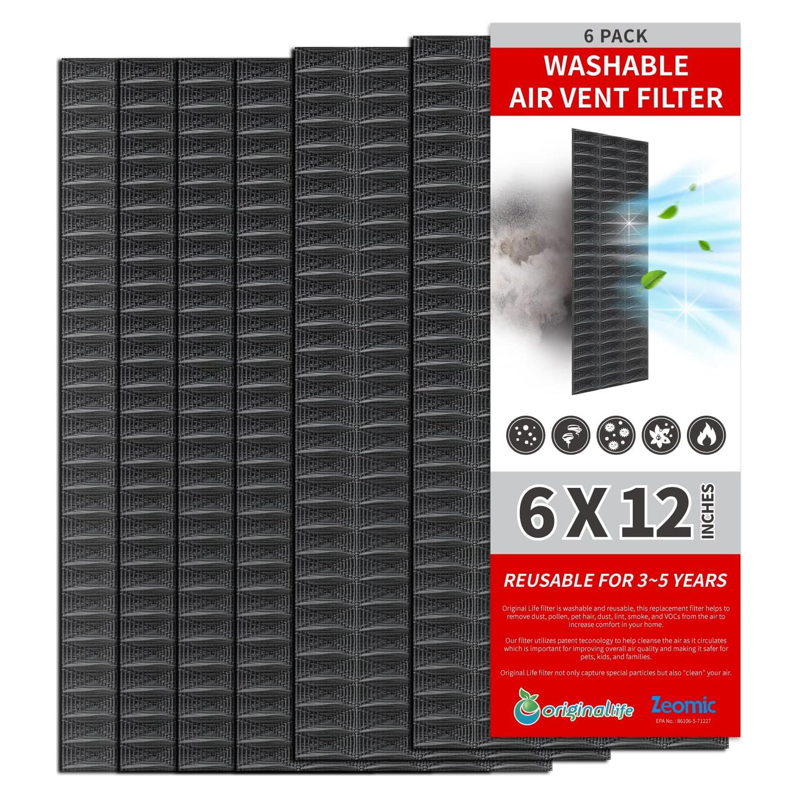 Filtro de Ventilación Ecológico Originallife 15.24x30.48cm Pack 6
