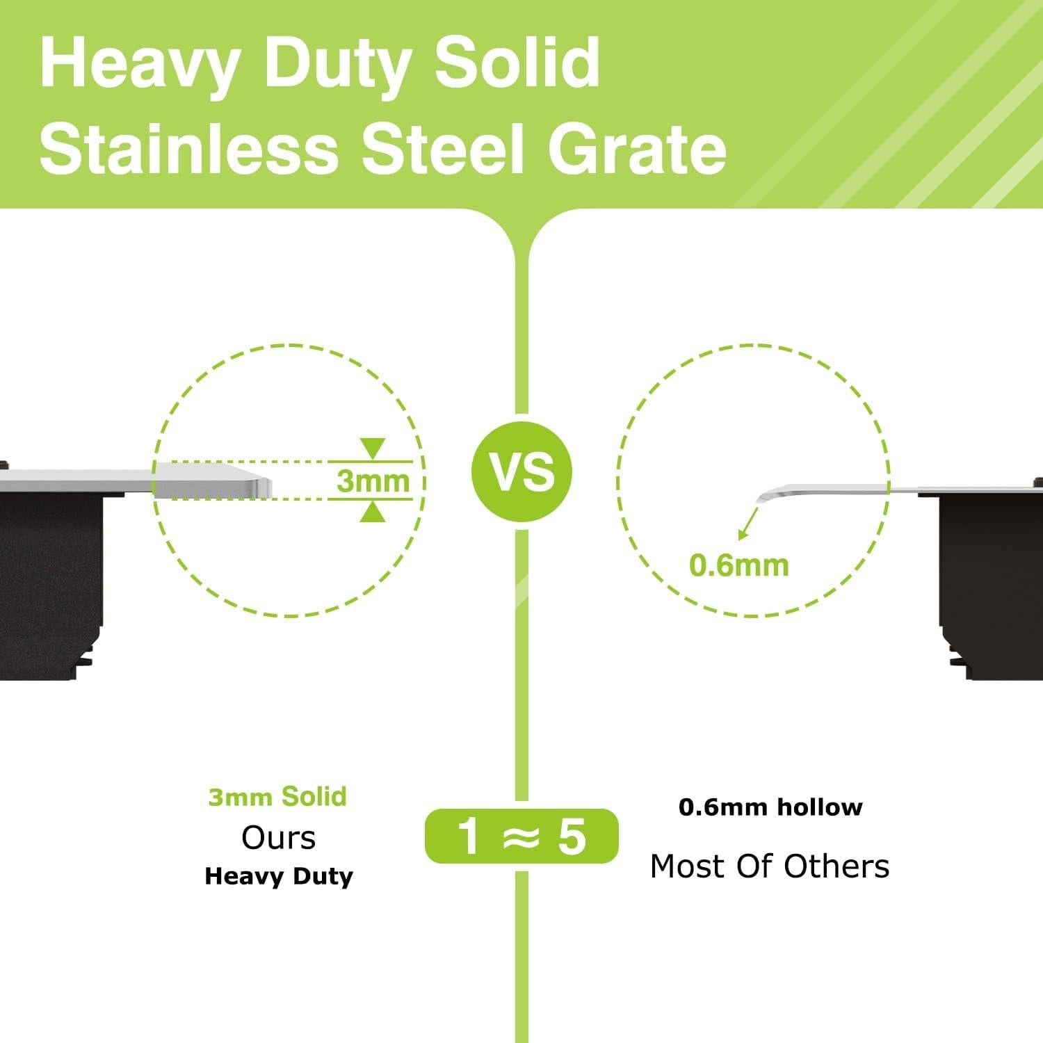 Rejilla de Piso Naiture de Acero Inoxidable 4x10" Estilo Misión