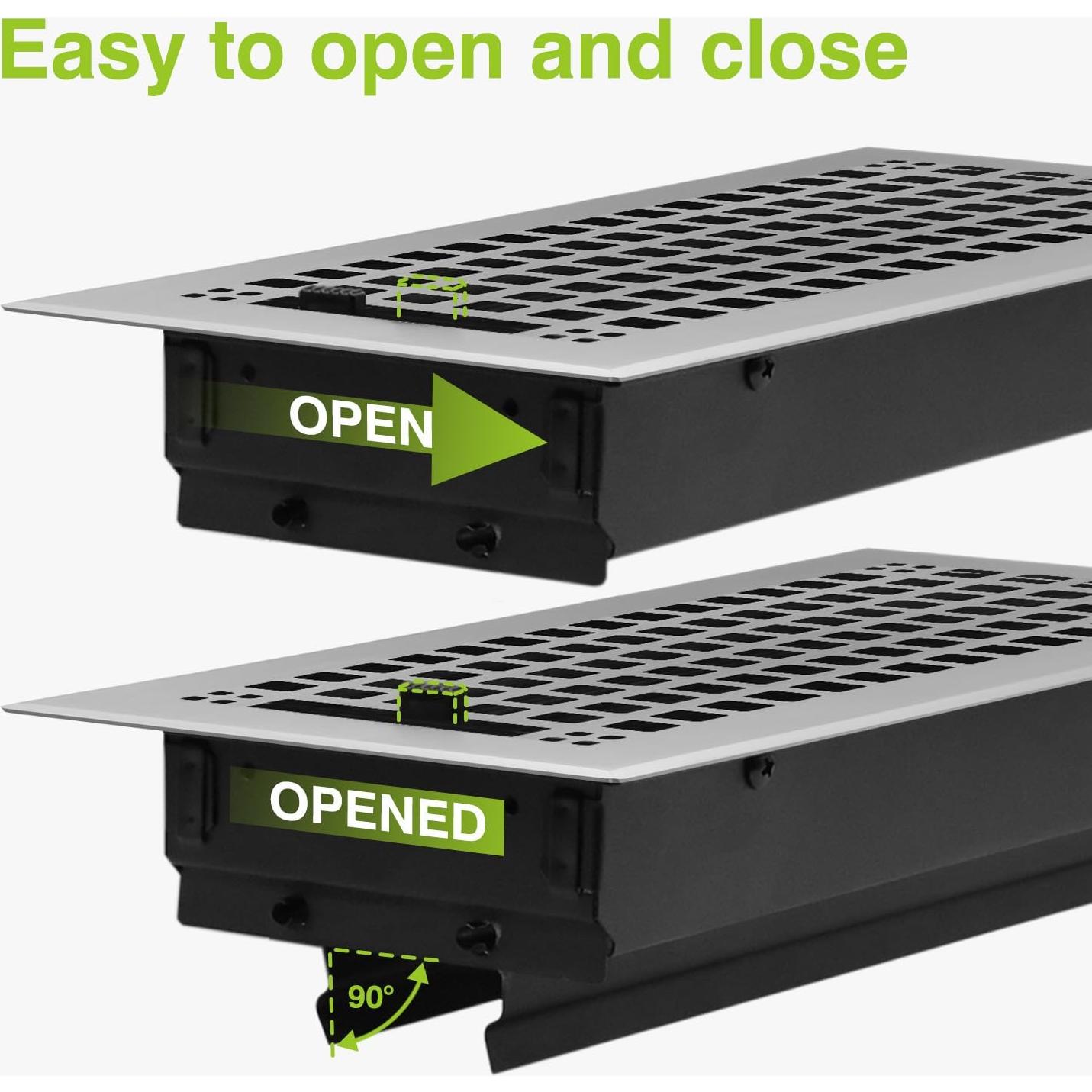 Rejilla de Piso Naiture de Acero Inoxidable 4x10" Estilo Misión