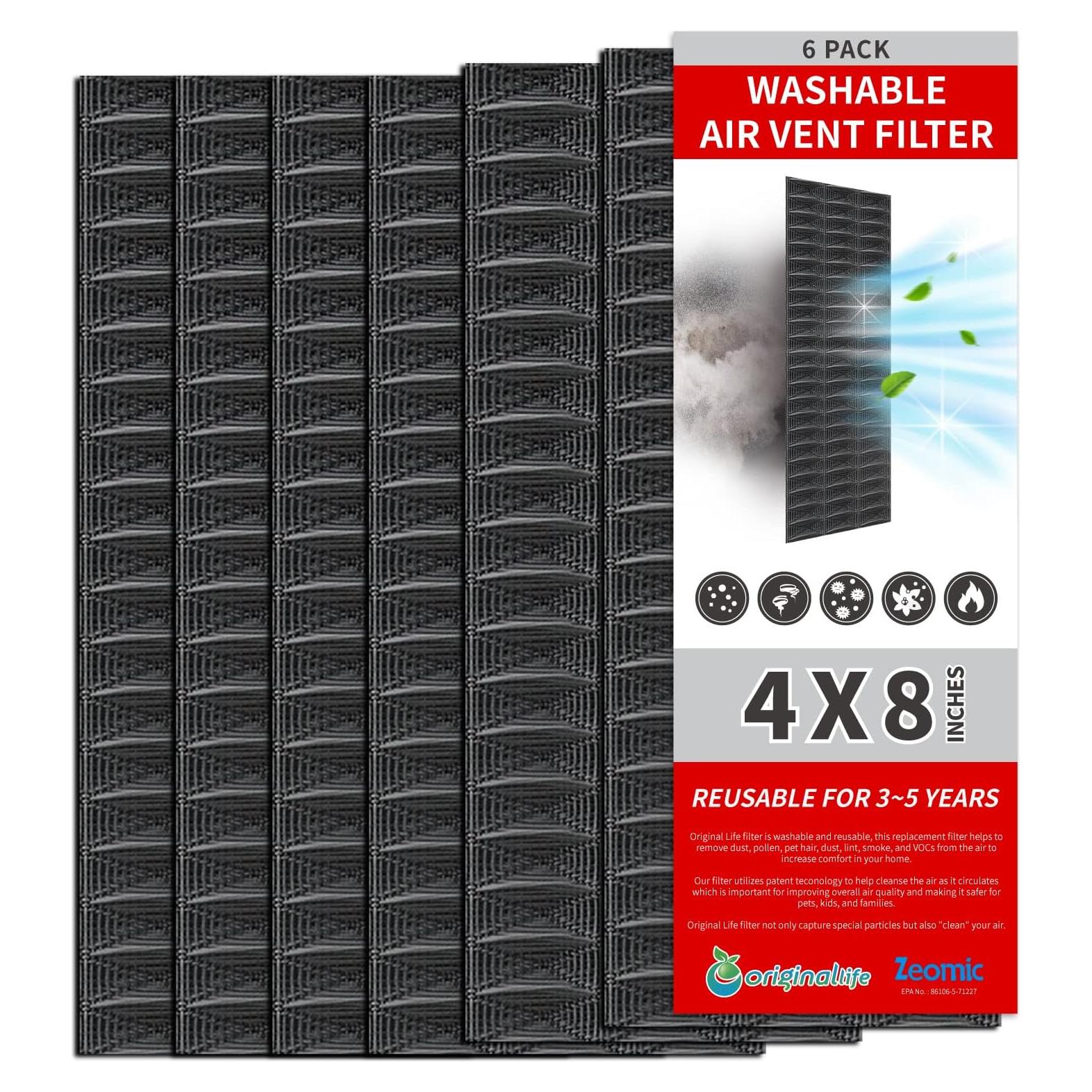 Filtro de Ventilación Ecológico Originallife 4" x 8" (6-Pack)