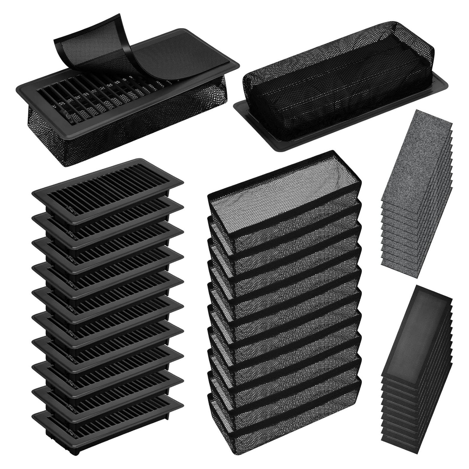 Juego de Rejillas de Piso Zonon 40 Pcs 10 x 25 cm Negro