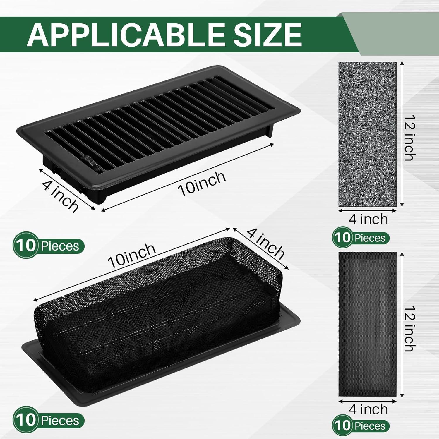 Juego de Rejillas de Piso Zonon 40 Pcs 10 x 25 cm Negro