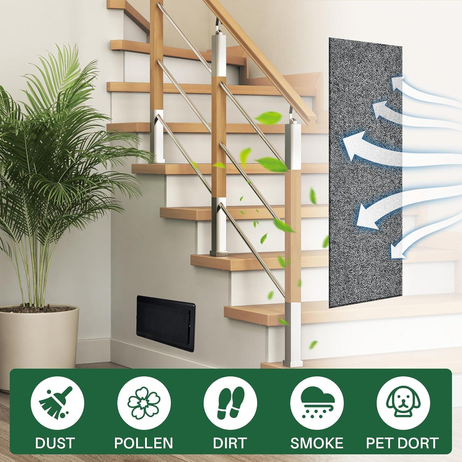 Juego de Rejillas de Piso Zonon 40 Pcs 10 x 25 cm Negro