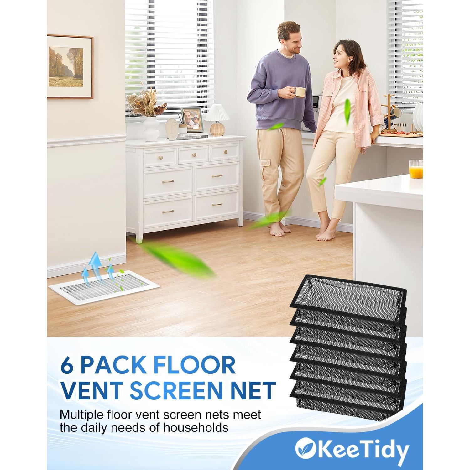 Red de Pantalla de Ventilación de Suelo KeeTidy 4x12" Paquete de 6