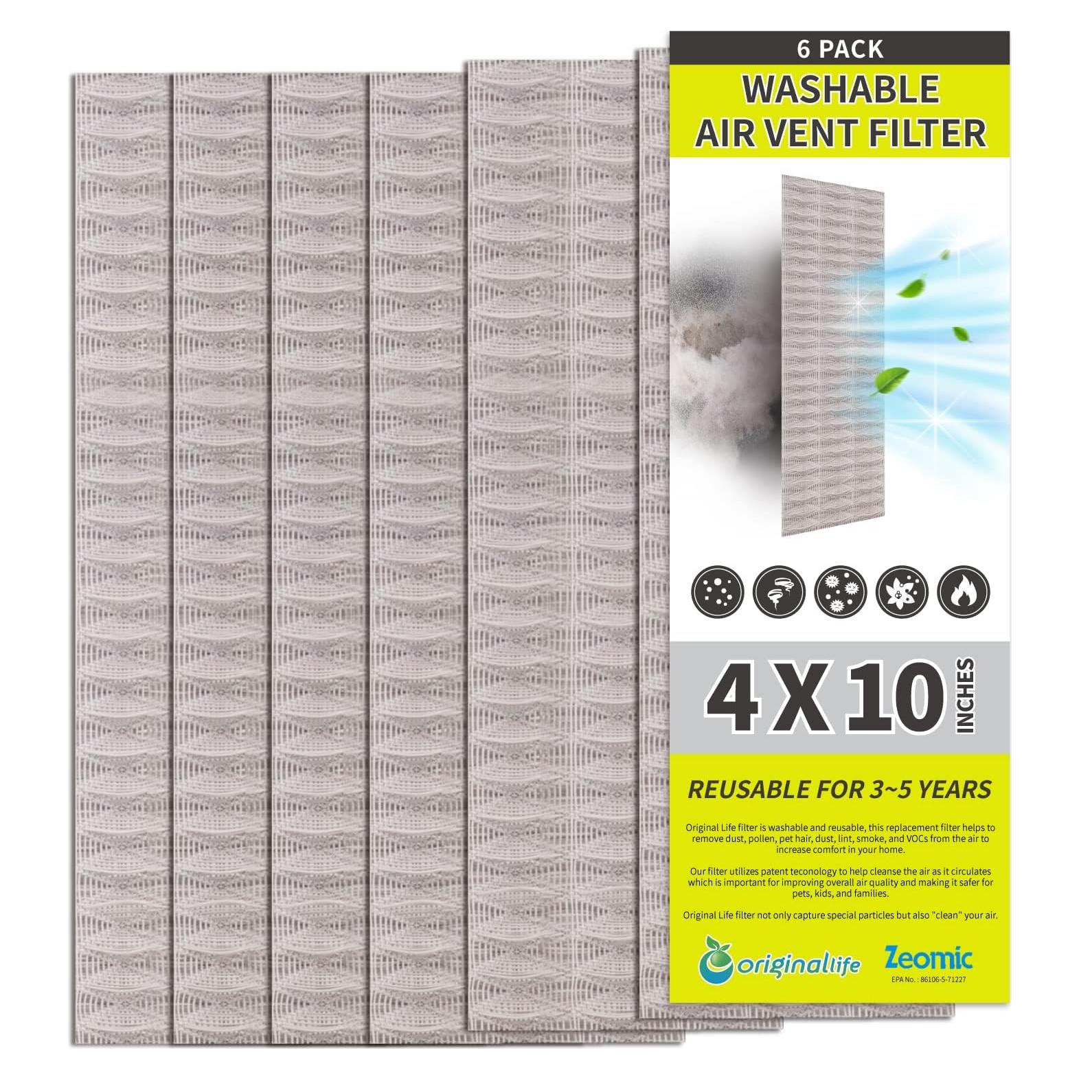 Filtro de Ventilación Ecológico Vida Original 10x4" Lavable 6-Pack