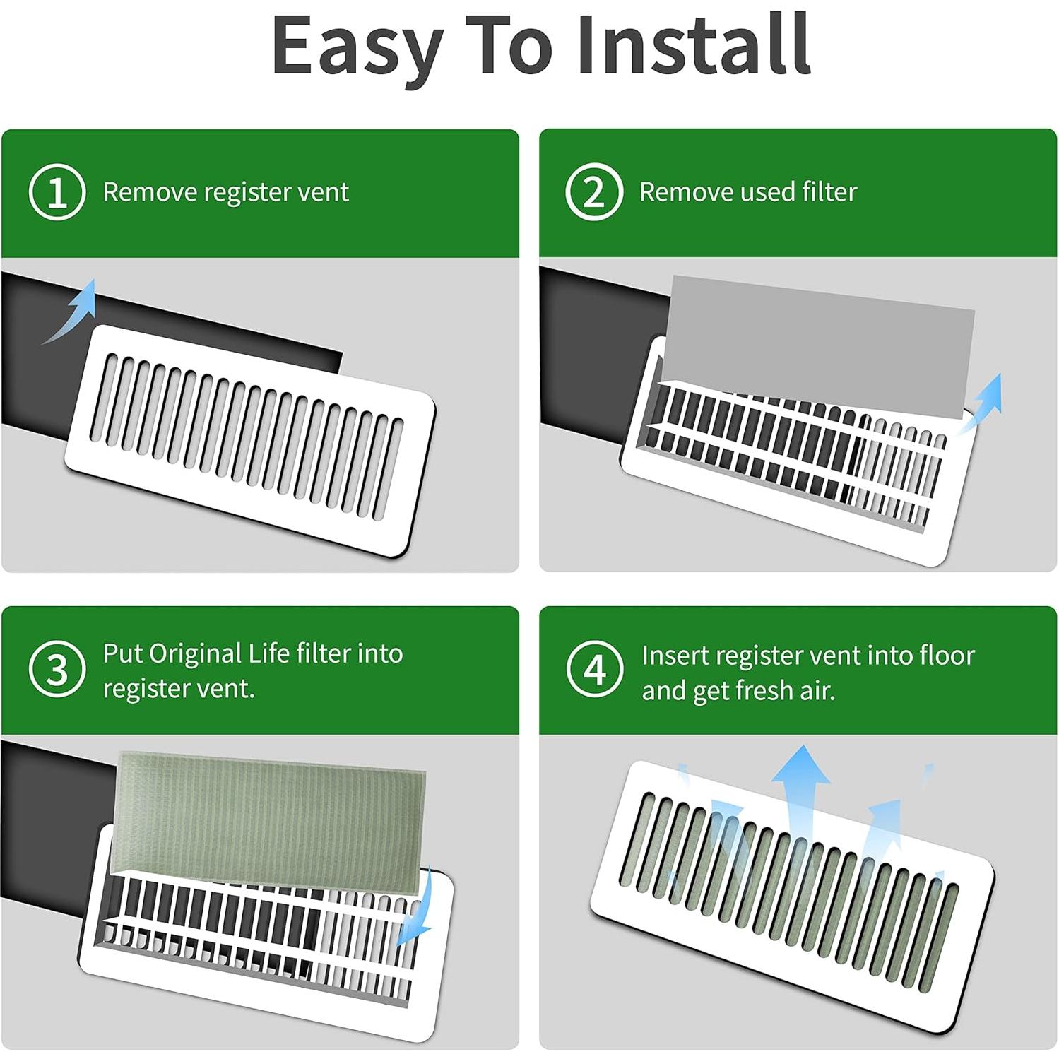 Filtro de Ventilación Ecológico Vida Original 10x4" Lavable 6-Pack