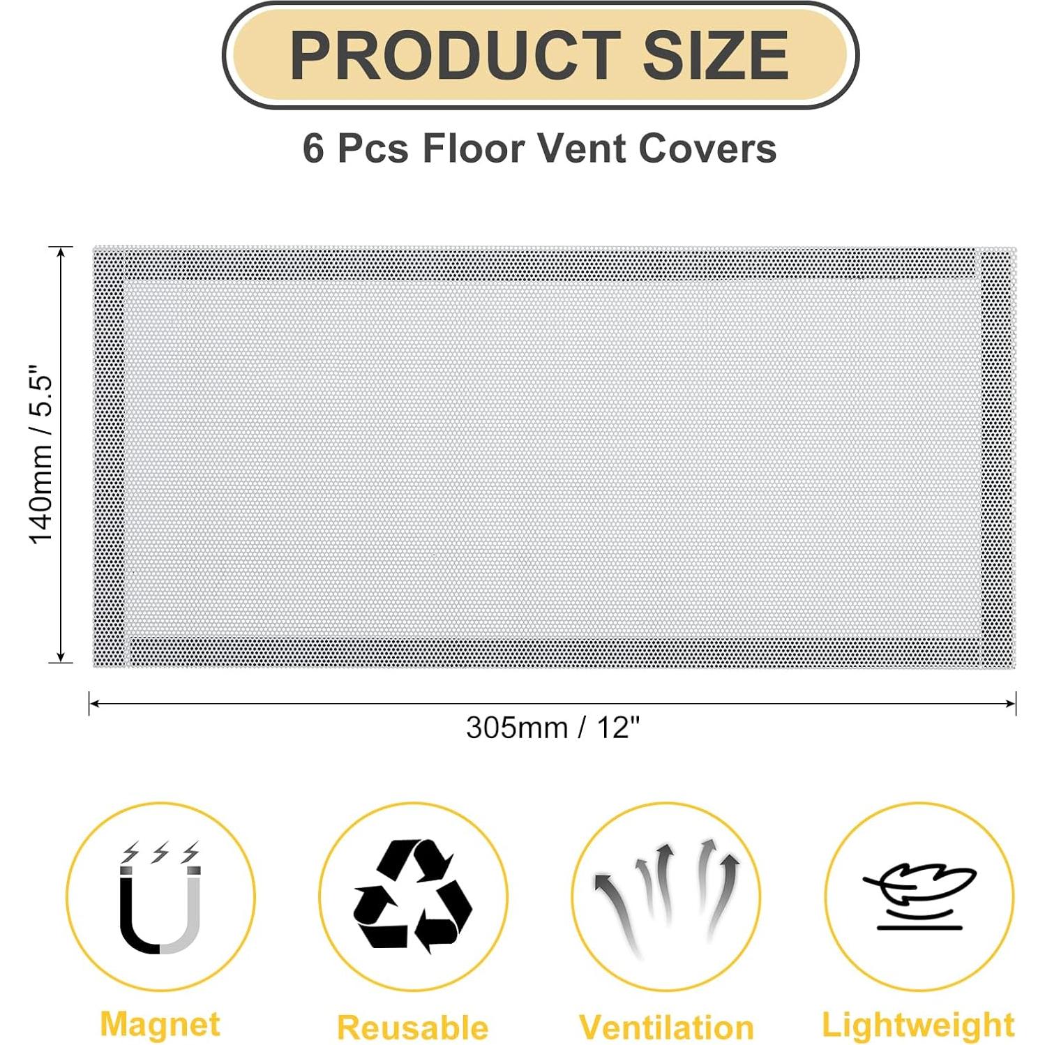 Cubiertas de Ventilación Magnéticas uxcell 305mm x 140mm - 6 Piezas