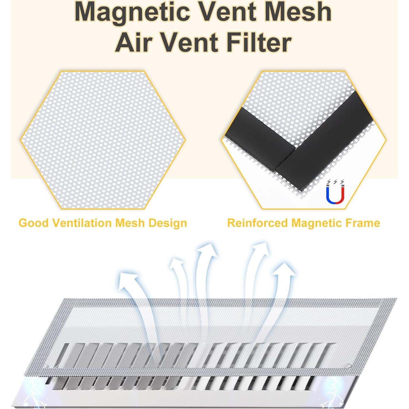 Cubiertas de Ventilación Magnéticas uxcell 305mm x 140mm - 6 Piezas