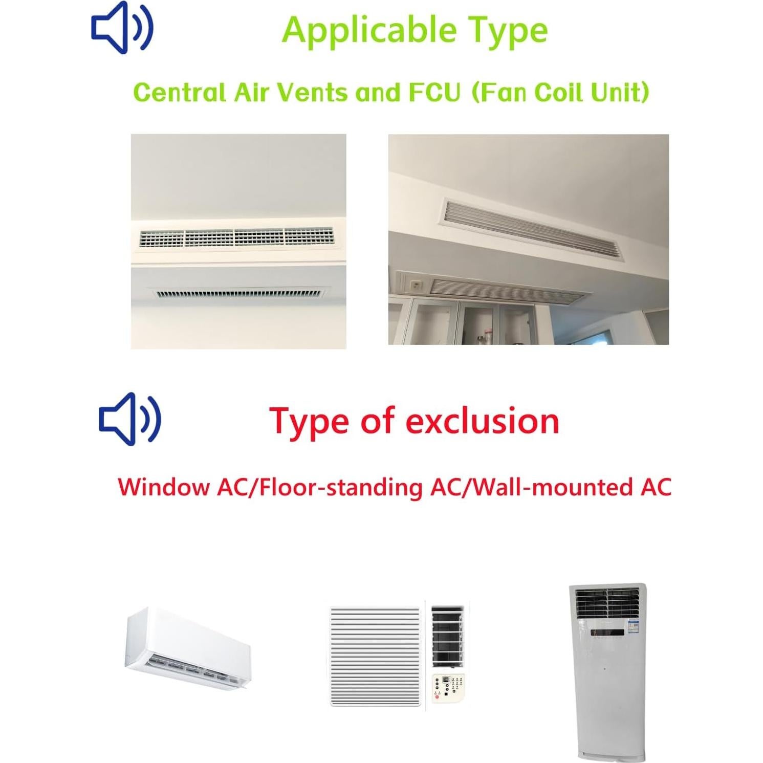 Deflector de Aire Acondicionado QIANDAHOM Ajustable 90-120 cm
