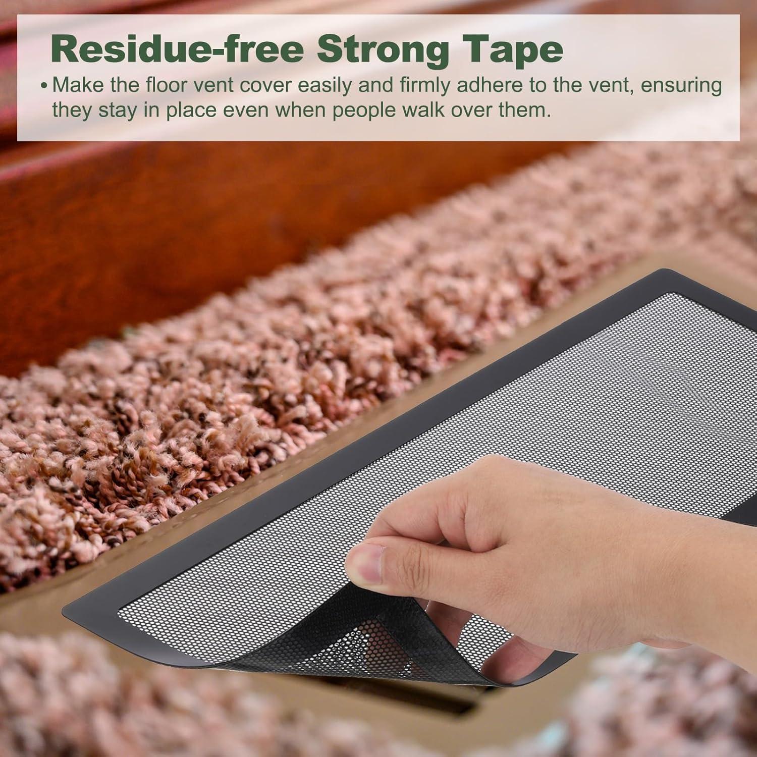 Cubiertas de Ventilación de Piso YOKIVE 6 Pcs PVC Negro 25.4x15.2 cm