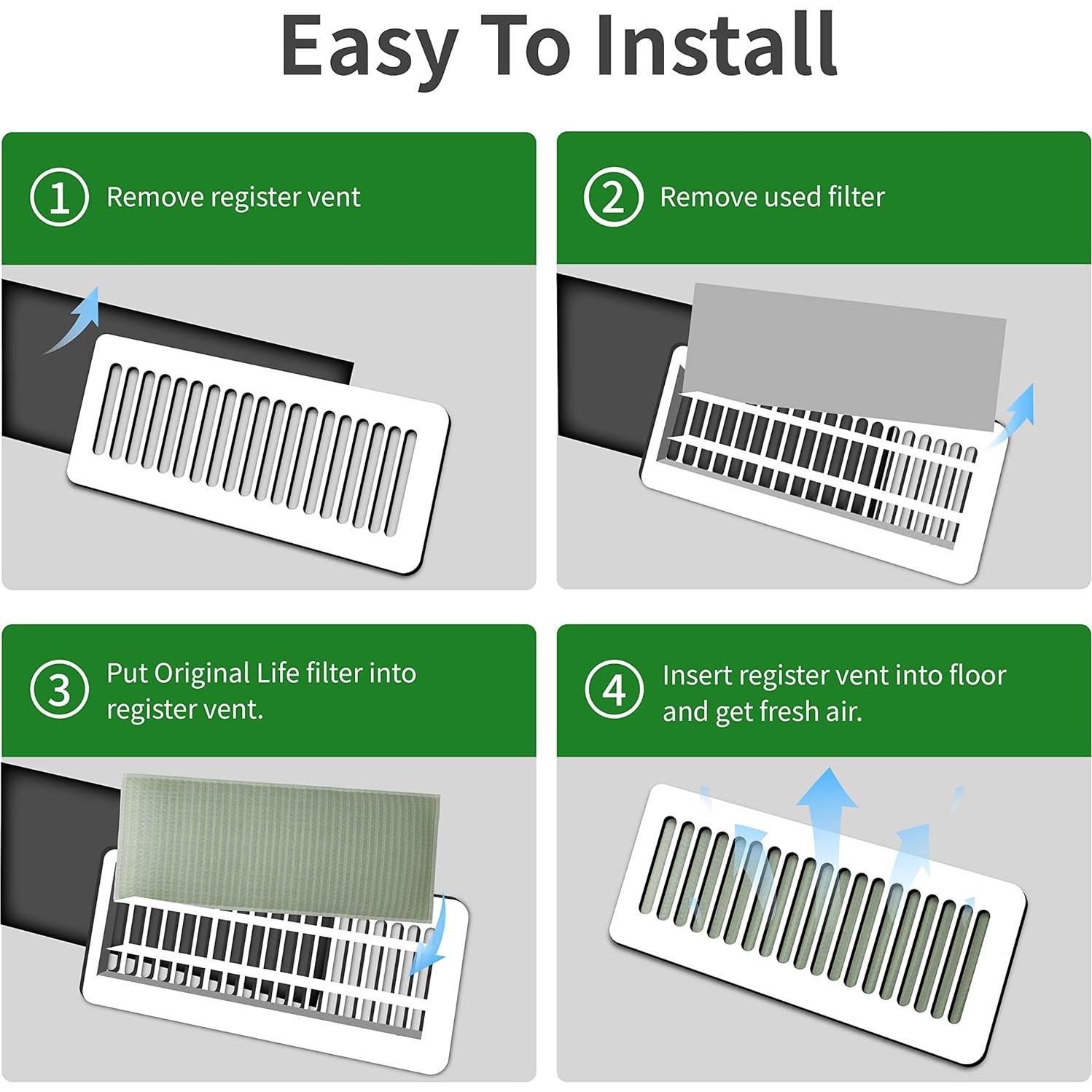 Filtro de Ventilación Lavable 4"x14" Originallife Ecológico 6-Pack