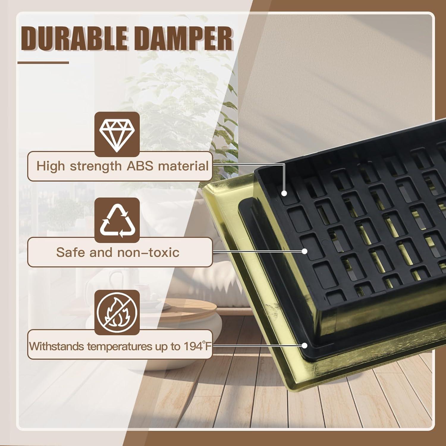 Cubierta de Ventilación de Piso 10x25 cm Jatohome Dorado Cepillado