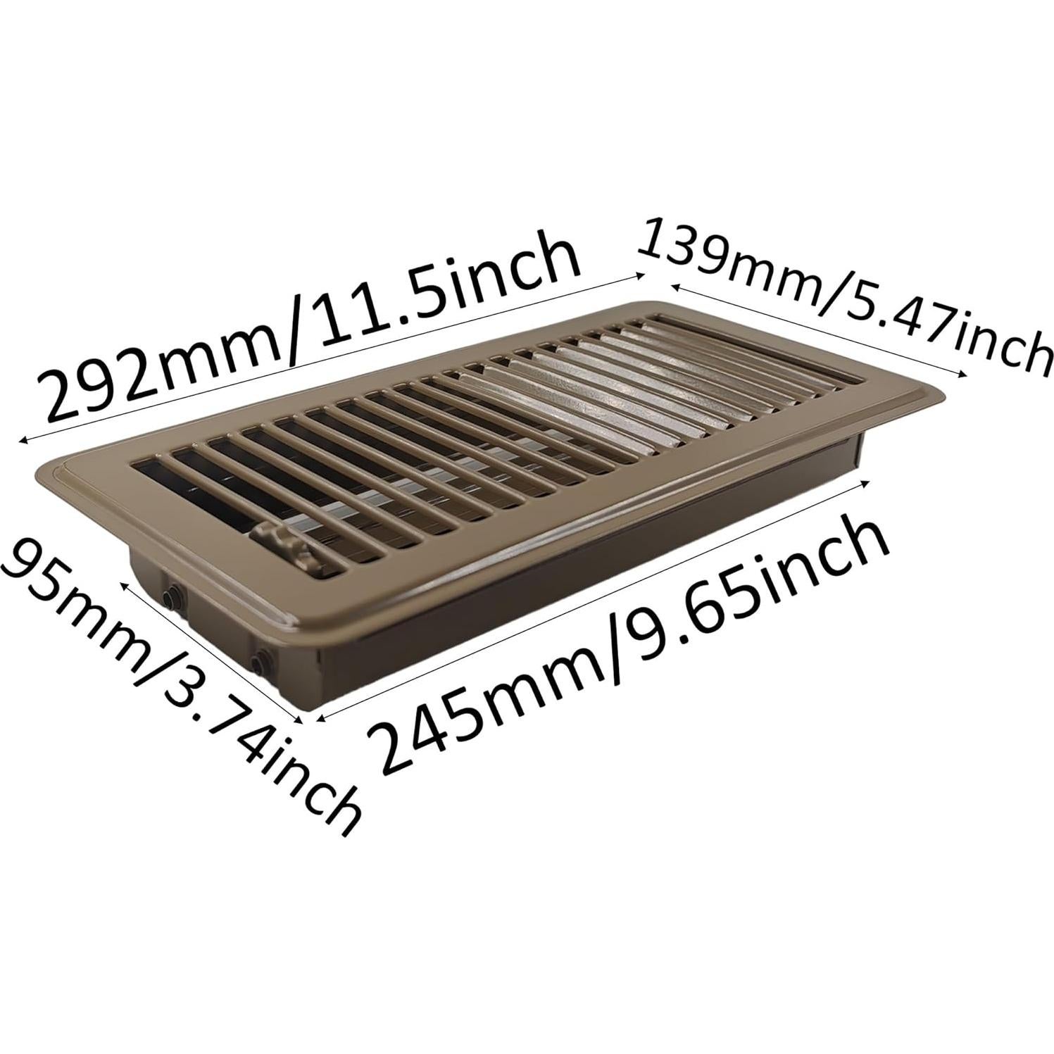 Cubiertas de Registro de Piso PDETVEO 254x102 mm Metal Marrón (2 Pcs)