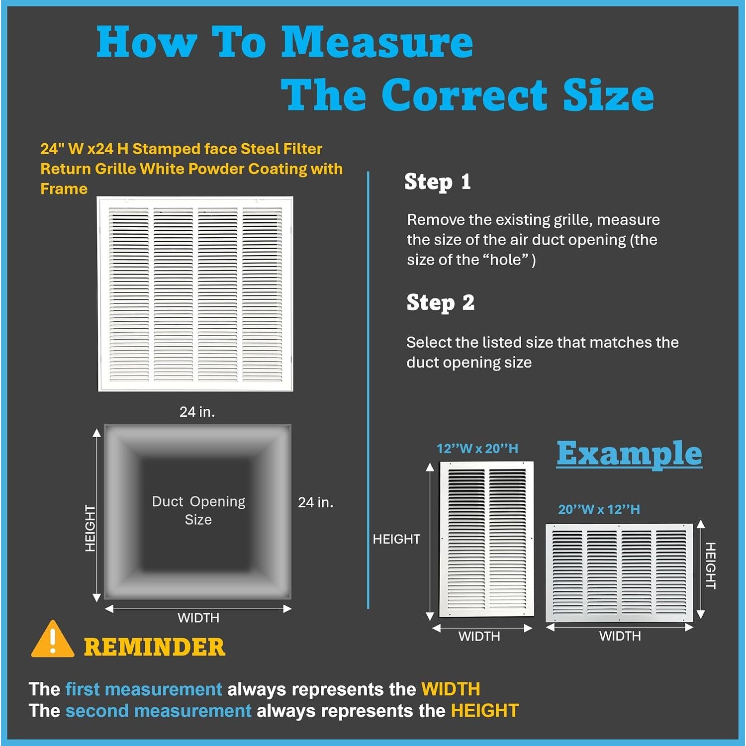 Rejilla de Retorno de Filtro Kumpel Aire 24x24 Pulgadas
