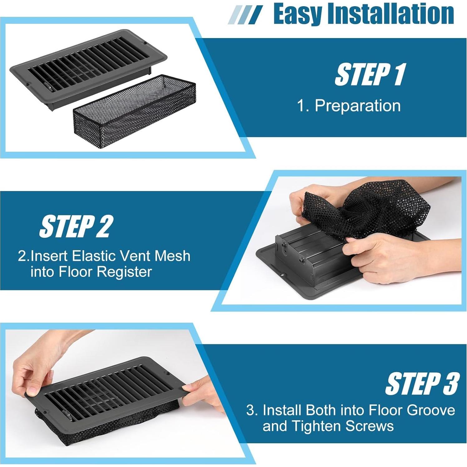 Cubiertas de Ventilación de Piso Therwen 10 Pcs 10x20 cm