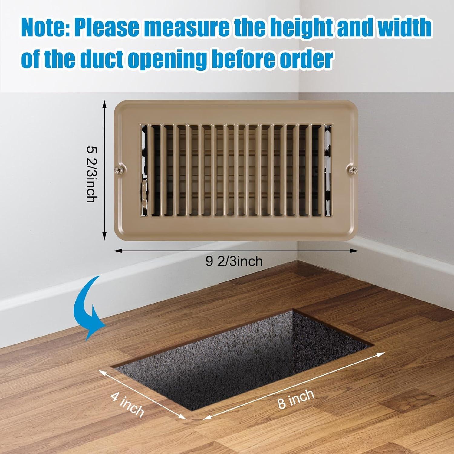 Rejillas de Ventilación para Suelo VIHOSE 20 Pcs 10.16x20.32 cm