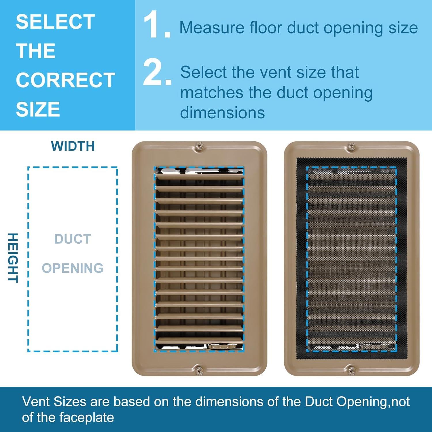 Rejillas de Ventilación para Suelo VIHOSE 20 Pcs 10.16x20.32 cm