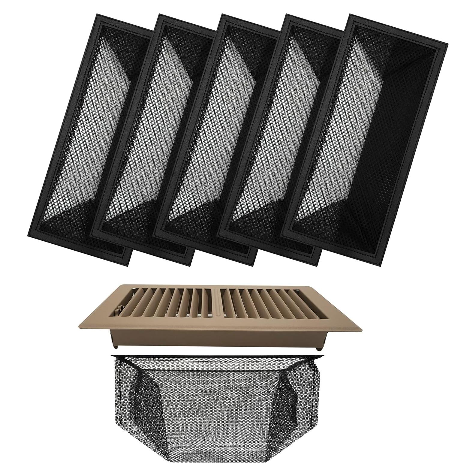 Cubierta de Ventilación de Piso OLA MODERNA 4x12" Negro - Paquete de 5