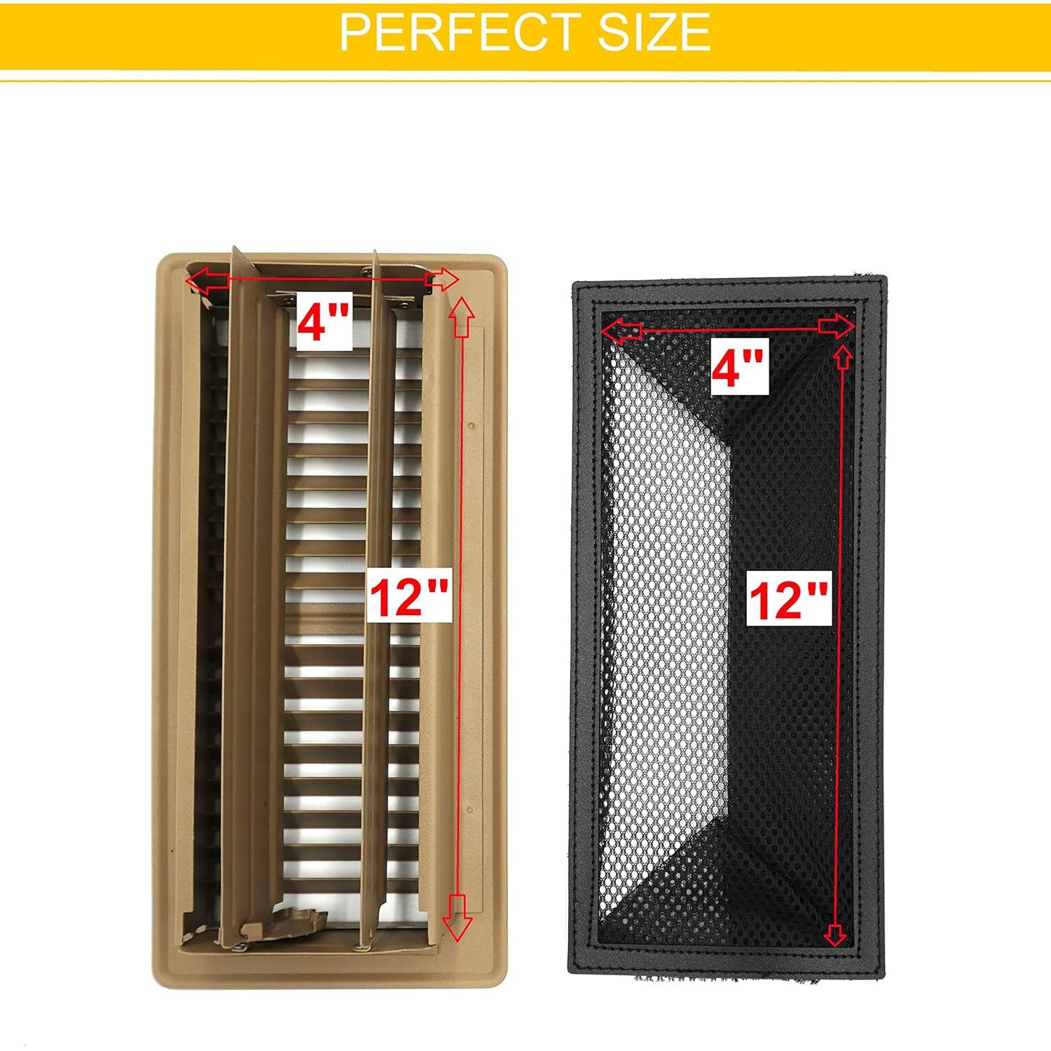 Cubierta de Ventilación de Piso OLA MODERNA 4x12" Negro - Paquete de 5