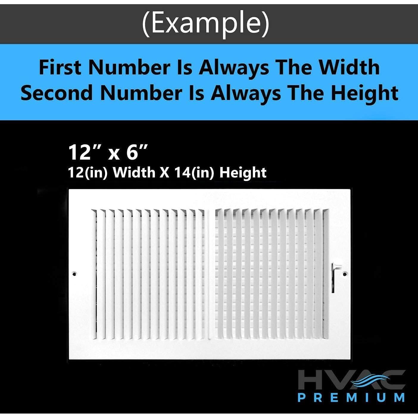 Rejilla de Ventilación HVAC Premium 14x4" 2-Vías Blanco
