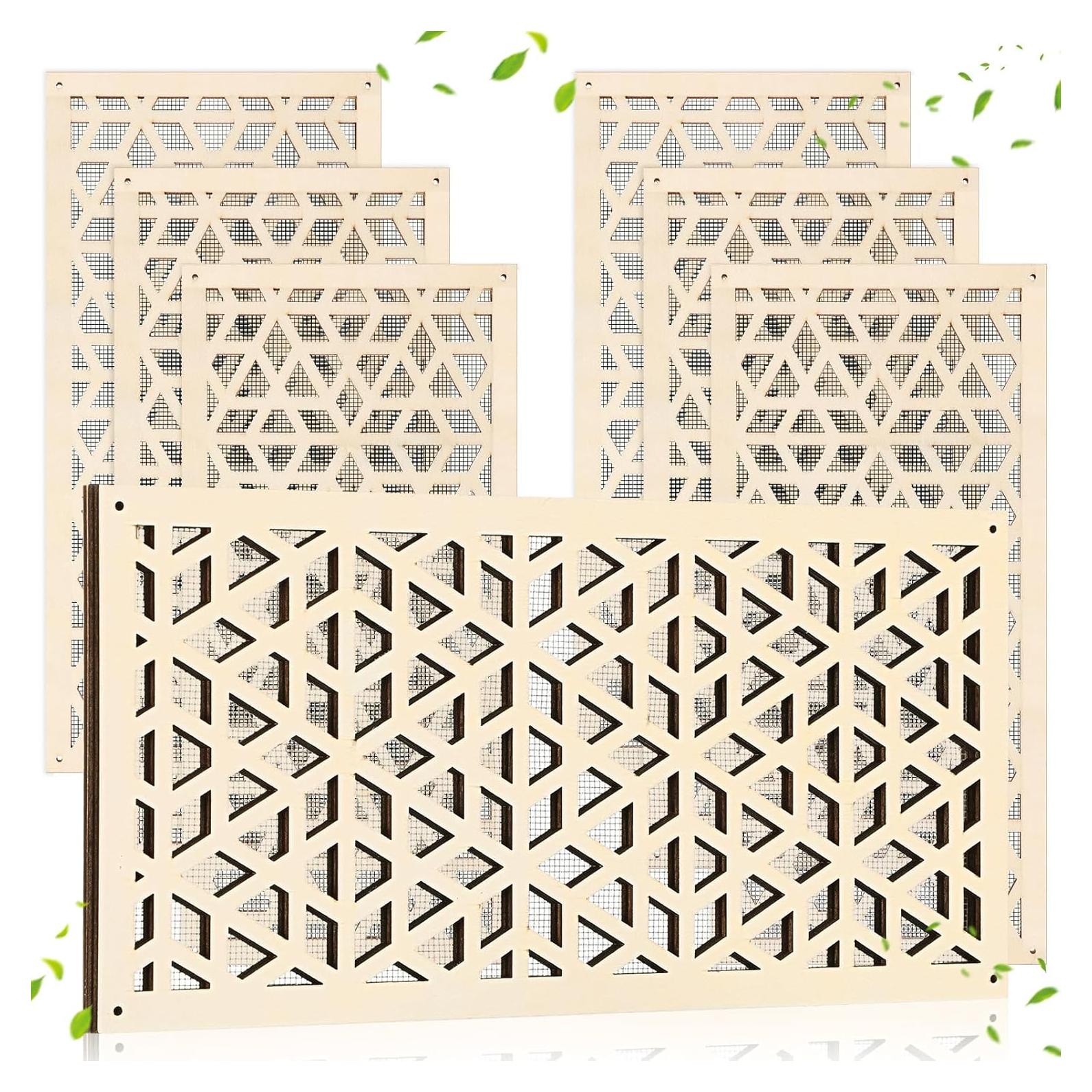 Cubiertas de Ventilación de Madera Chunful 6 Pcs 10x25 cm