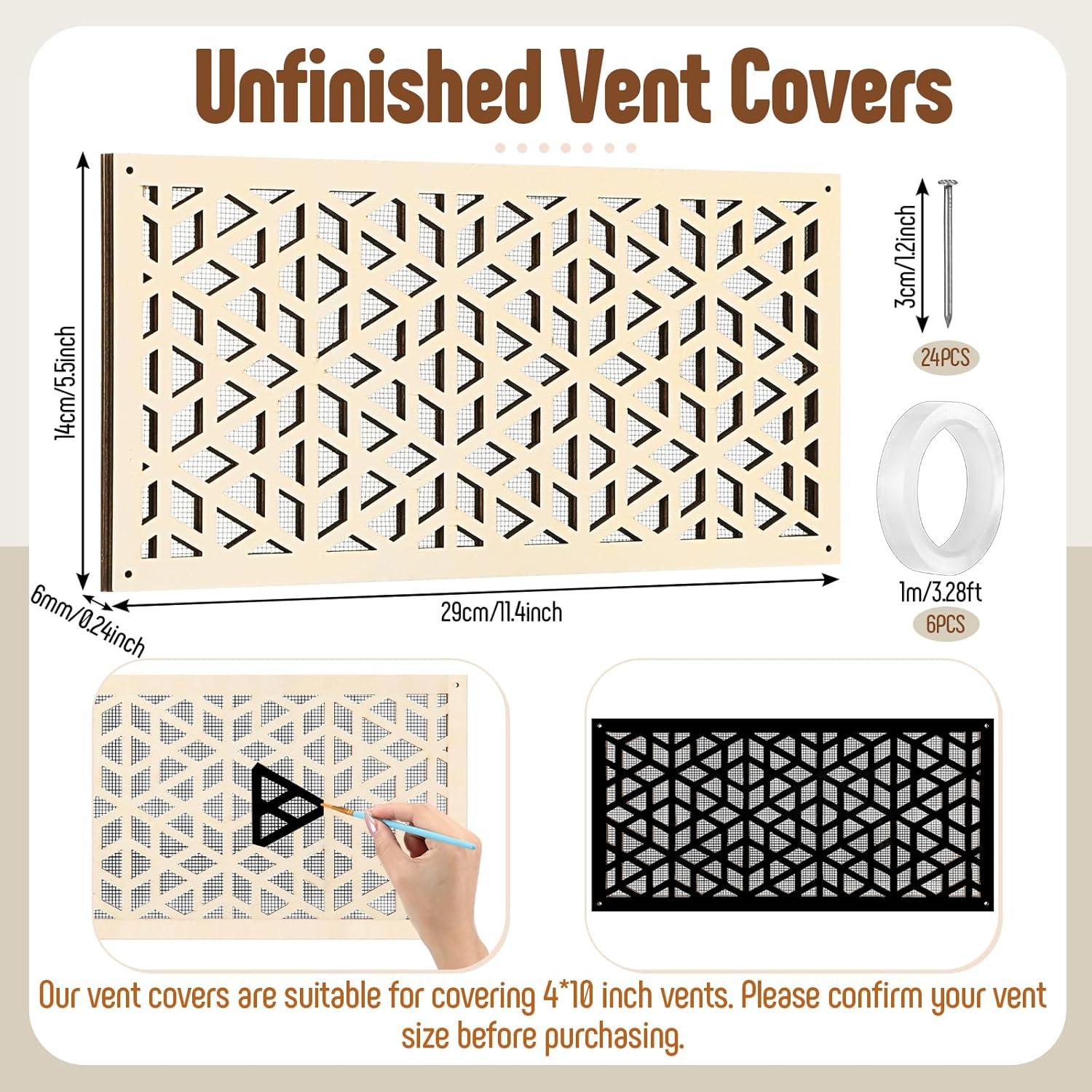 Cubiertas de Ventilación de Madera Chunful 6 Pcs 10x25 cm