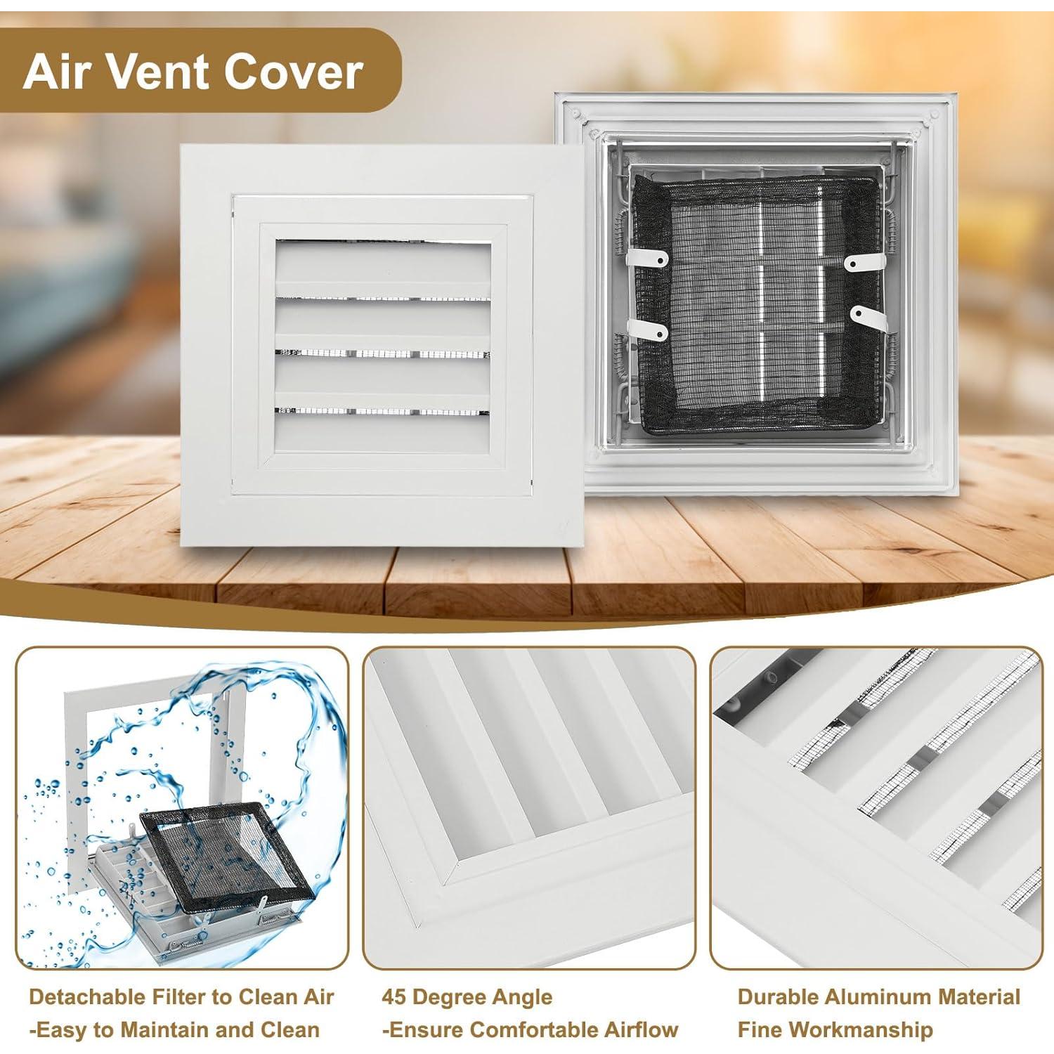 Rejilla de Retorno de Aire PATIKIL 20.32 cm Aluminio Blanco