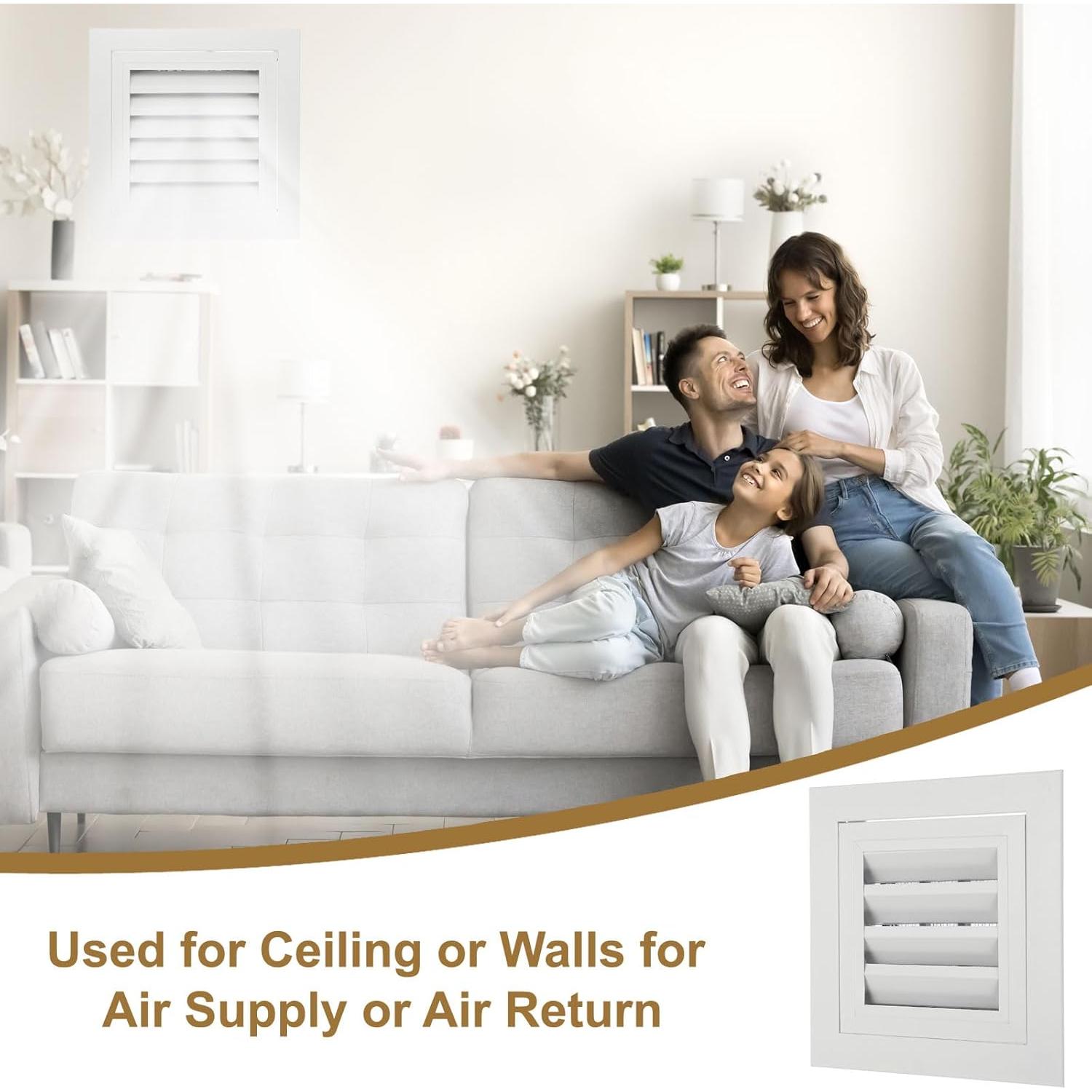 Rejilla de Retorno de Aire PATIKIL 20.32 cm Aluminio Blanco