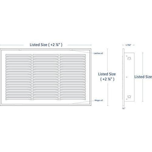 Rejilla de Filtro de Aire 16x16" HVAC Premium - Acero Blanco