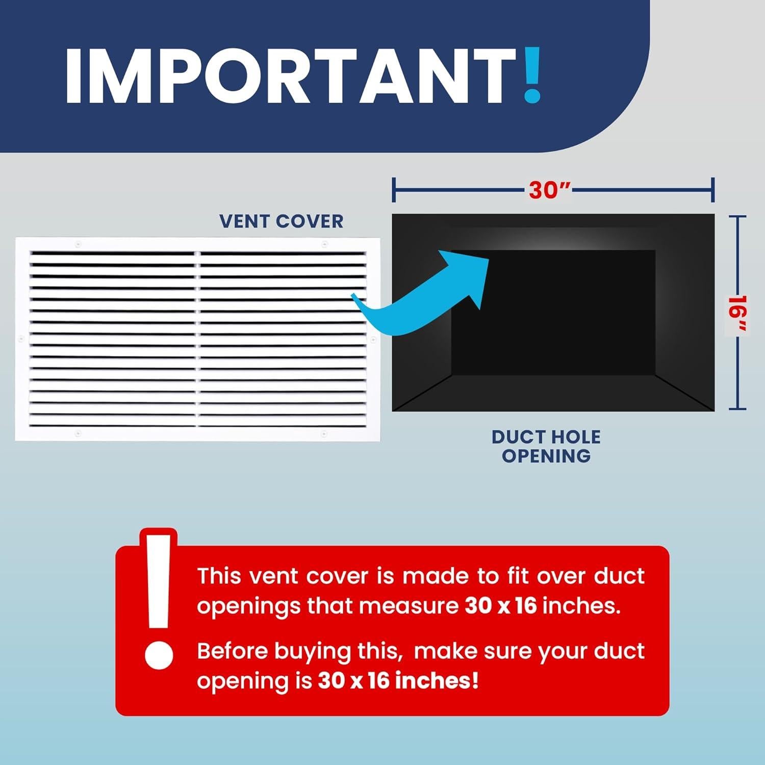 Cubierta de retorno de aire LAMINAIRE 30x16" Aluminio Blanco