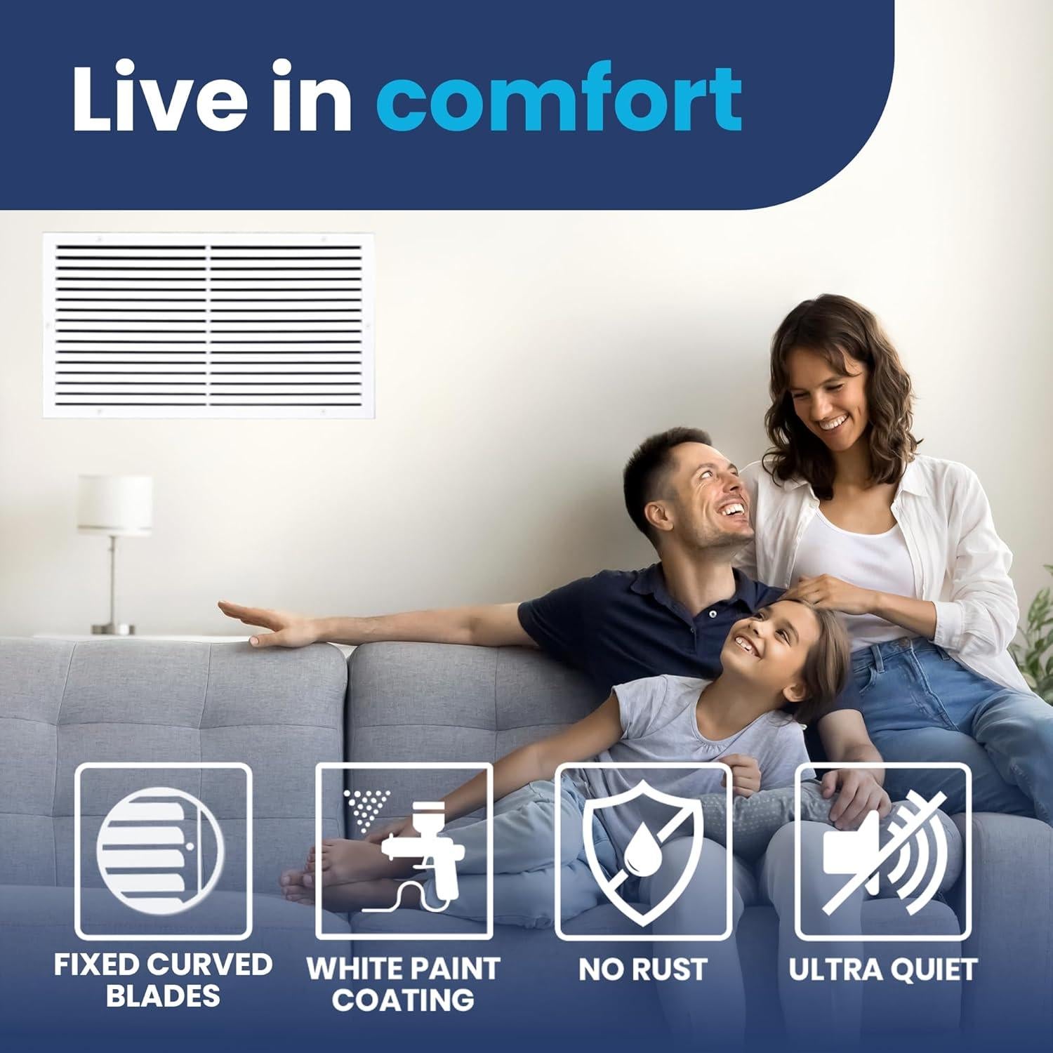 Cubierta de retorno de aire LAMINAIRE 30x16" Aluminio Blanco