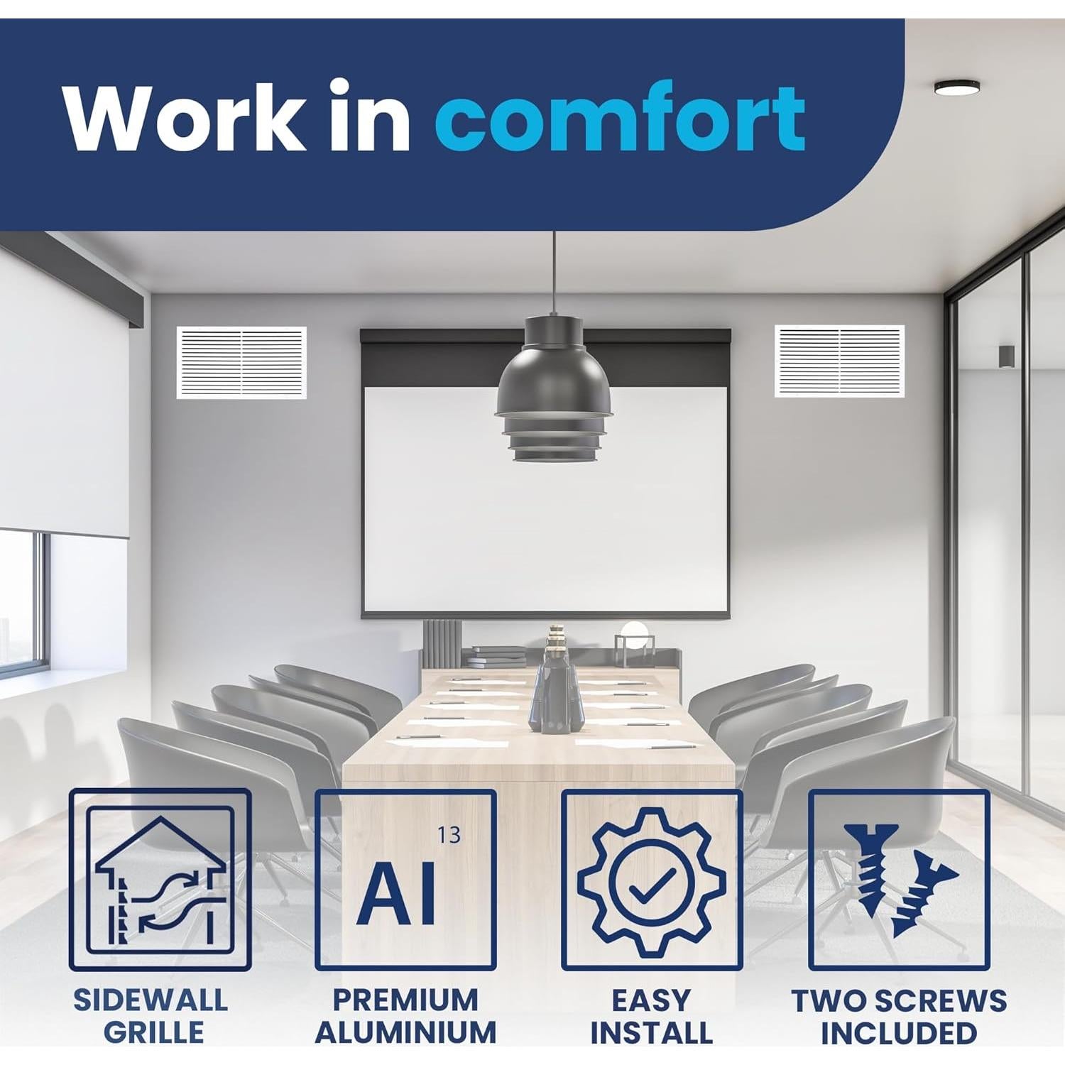 Cubierta de retorno de aire LAMINAIRE 30x16" Aluminio Blanco