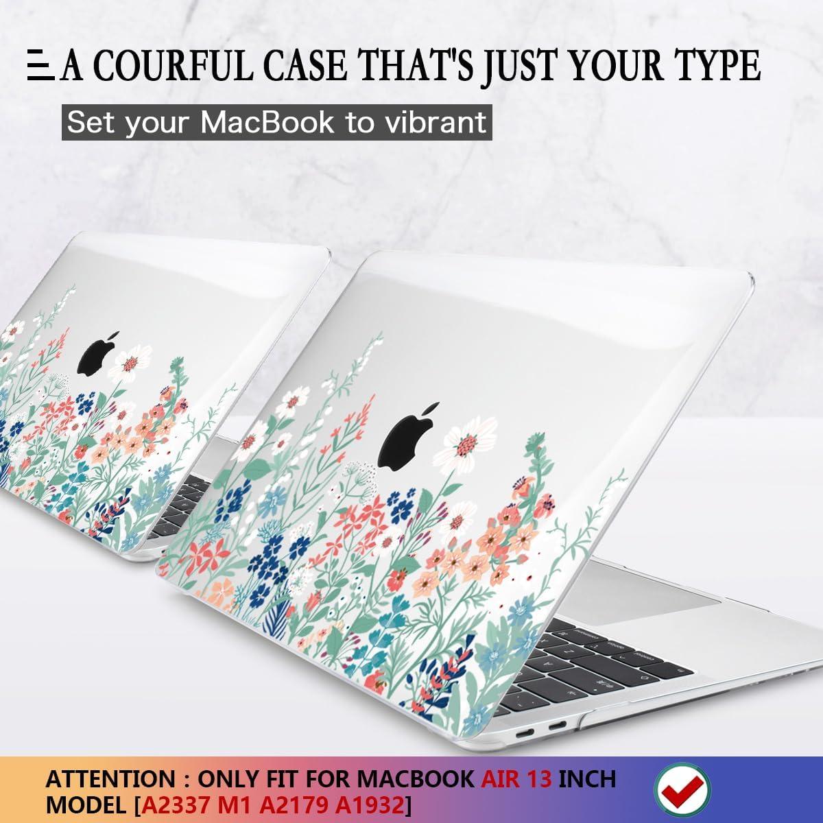 CISSOOK Funda Dura Floral para MacBook Air 13" 2021-2018