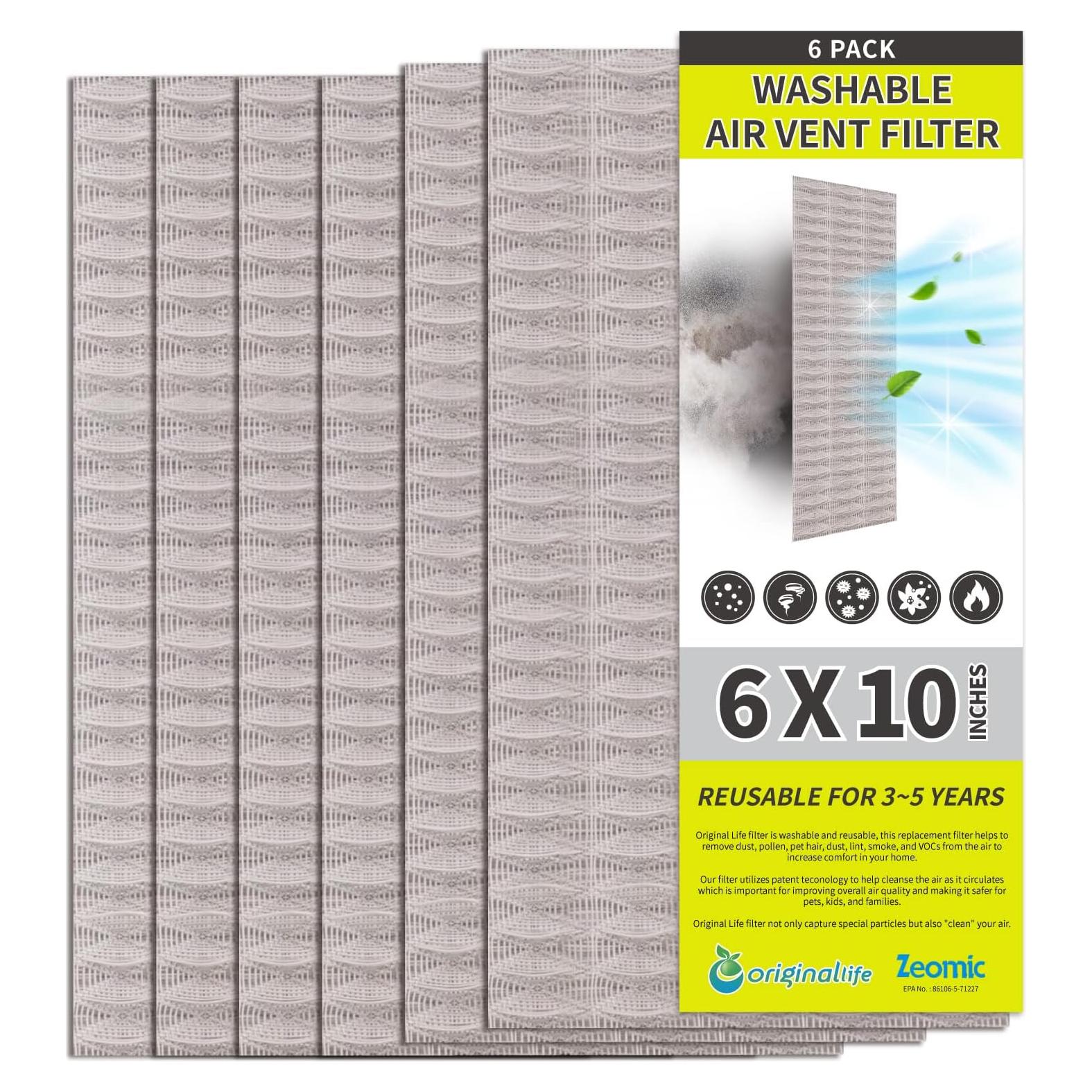 Filtro de Ventilación Ecológico Vida Original 15.24x25.4cm - Paquete de 6