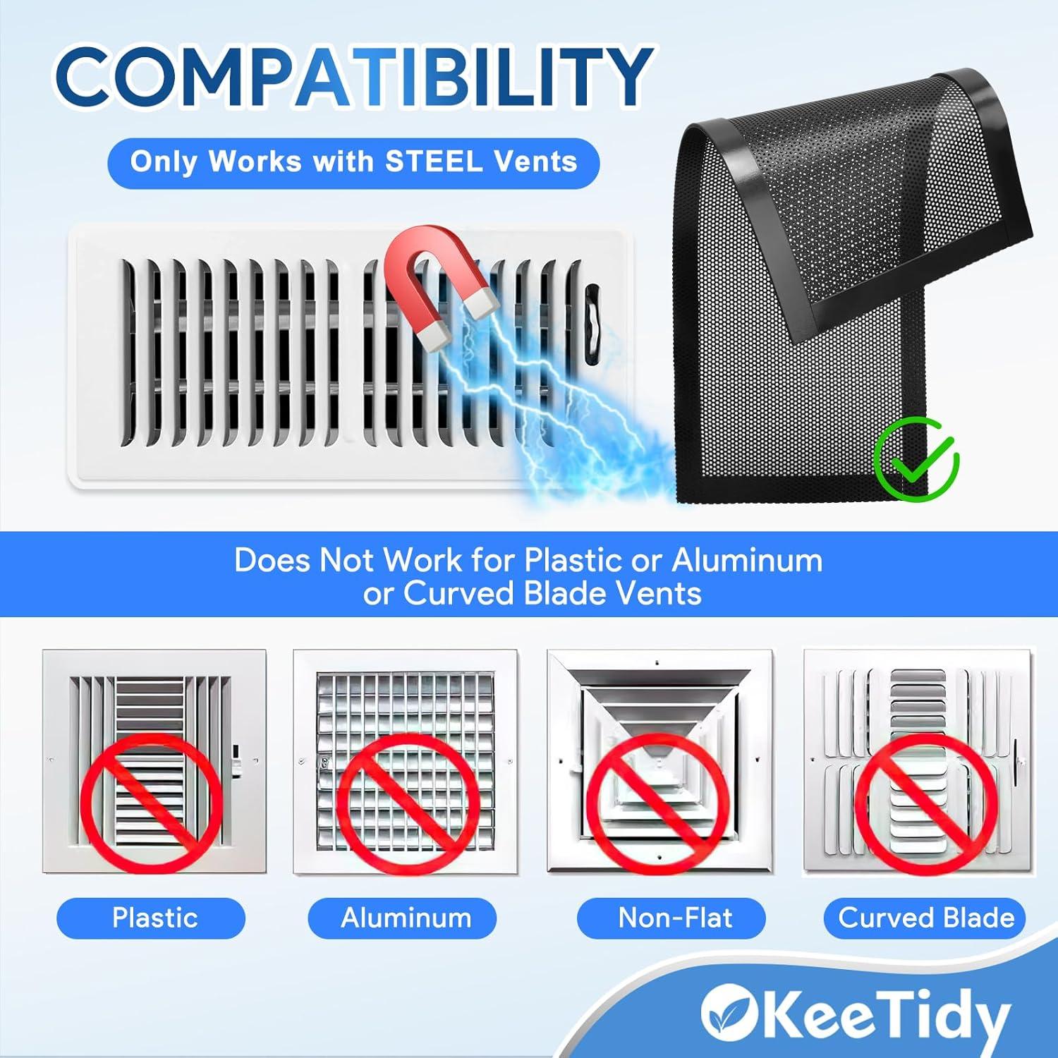 Cubiertas de Ventilación Magnéticas KeeTidy 4x10" Paquete de 4