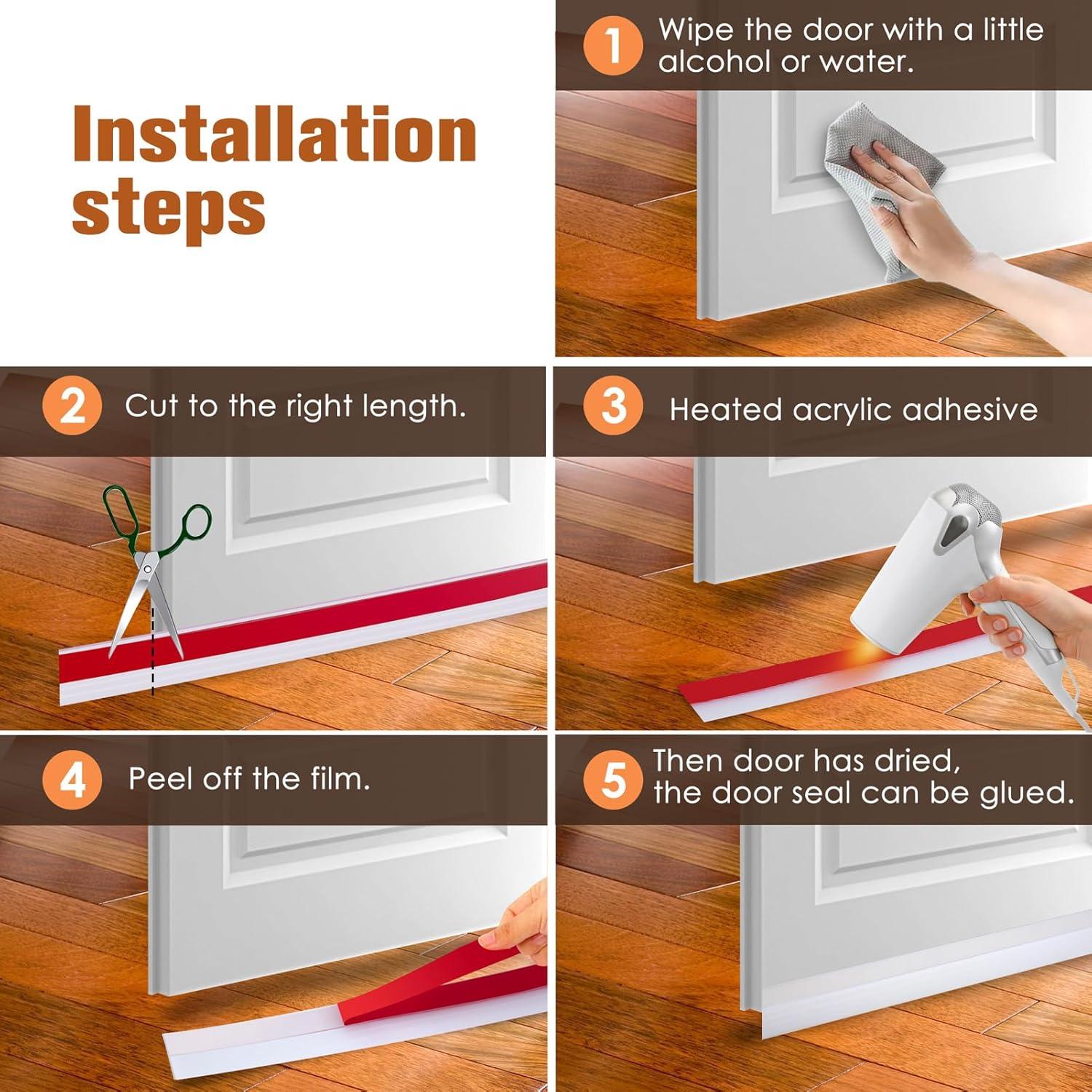 Sello de Puerta Aislante YOUSHARES 1m Transparente - Excluidor de Corrientes