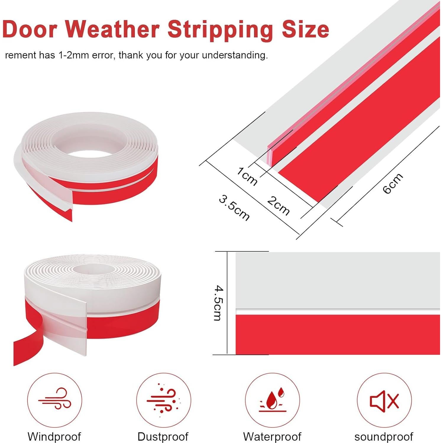 Cinta de Sellado para Puerta BADAO TPE 11m Transparente