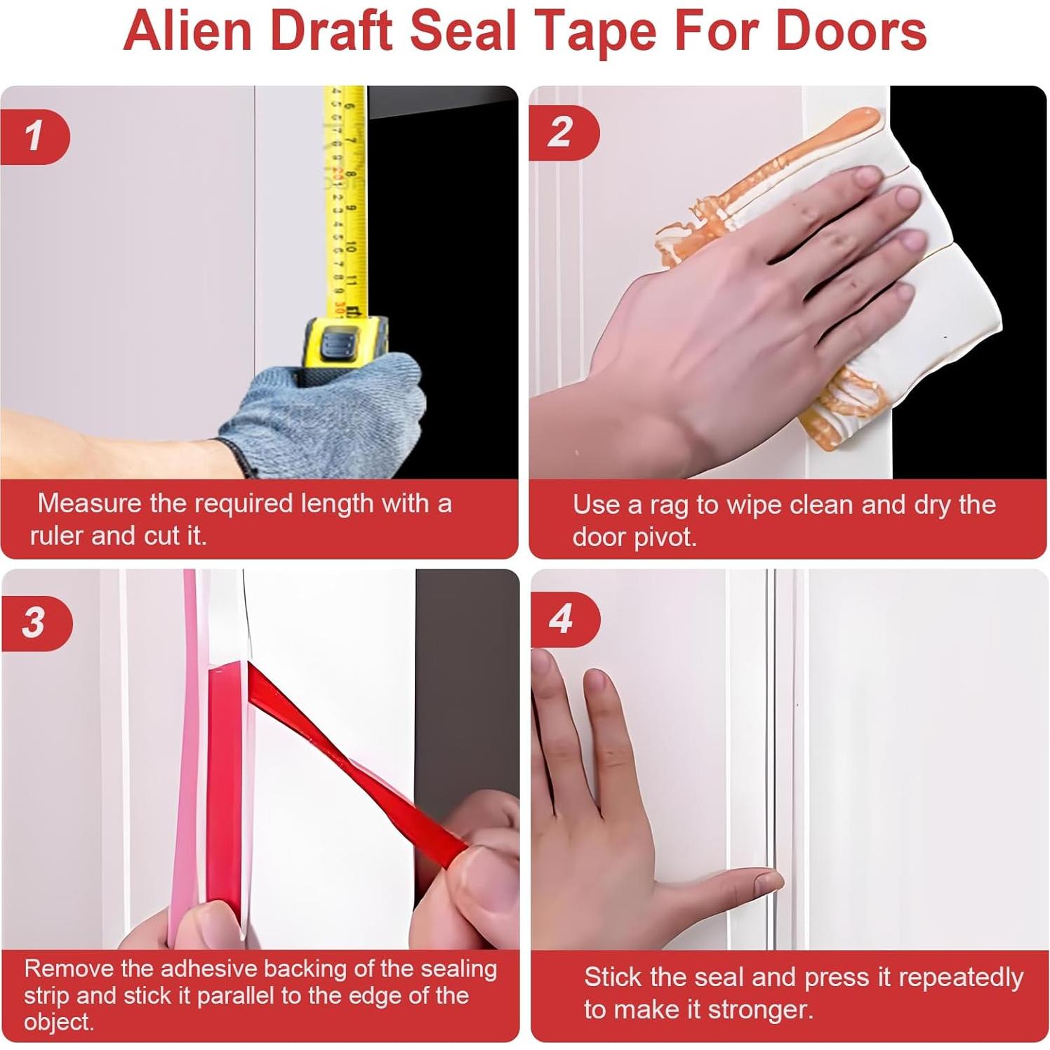 Cinta de Sellado para Puerta BADAO TPE 11m Transparente