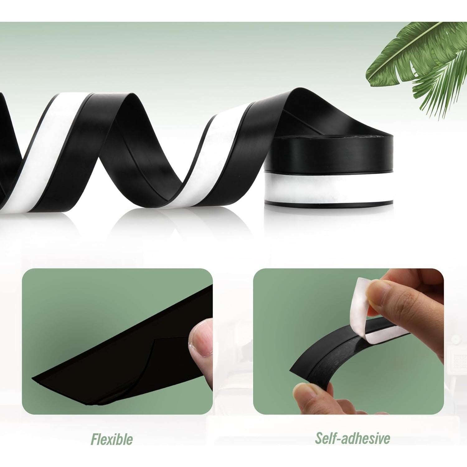 Tira de sellado de puerta de silicona Vivikivi 5m 25mm Negro