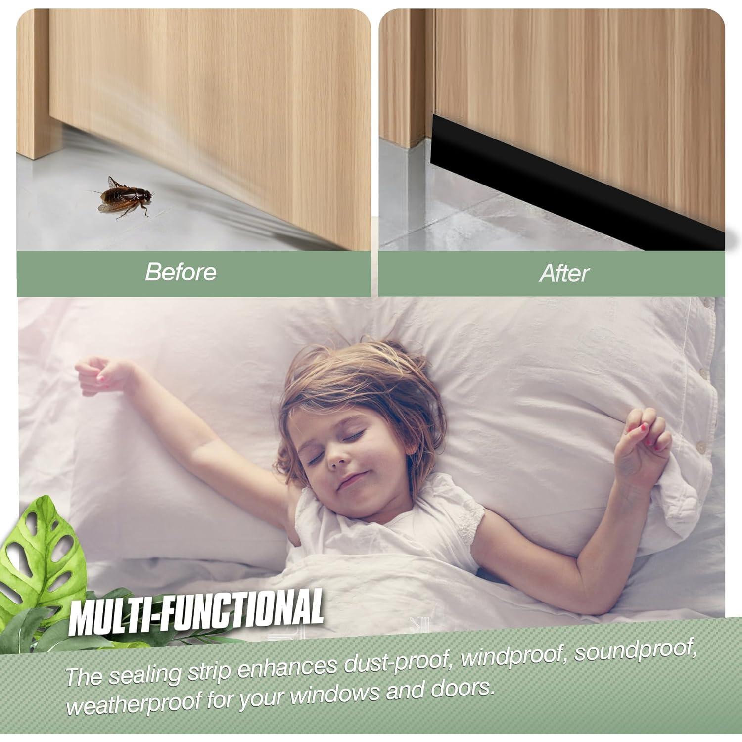 Tira de sellado de puerta de silicona Vivikivi 5m 25mm Negro