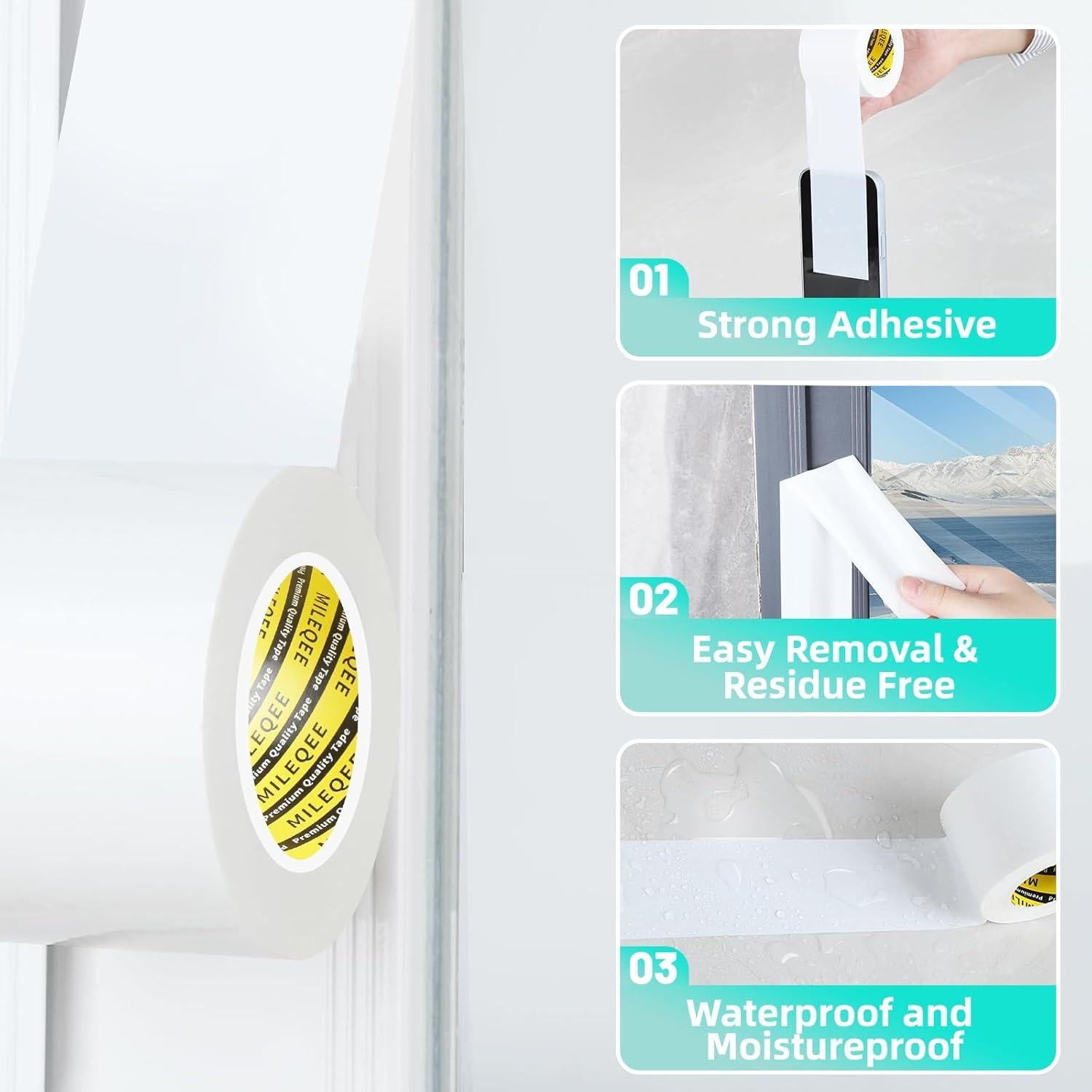 Cinta de Sellado MILEQEE Blanca 5.08cm x 20m Impermeable