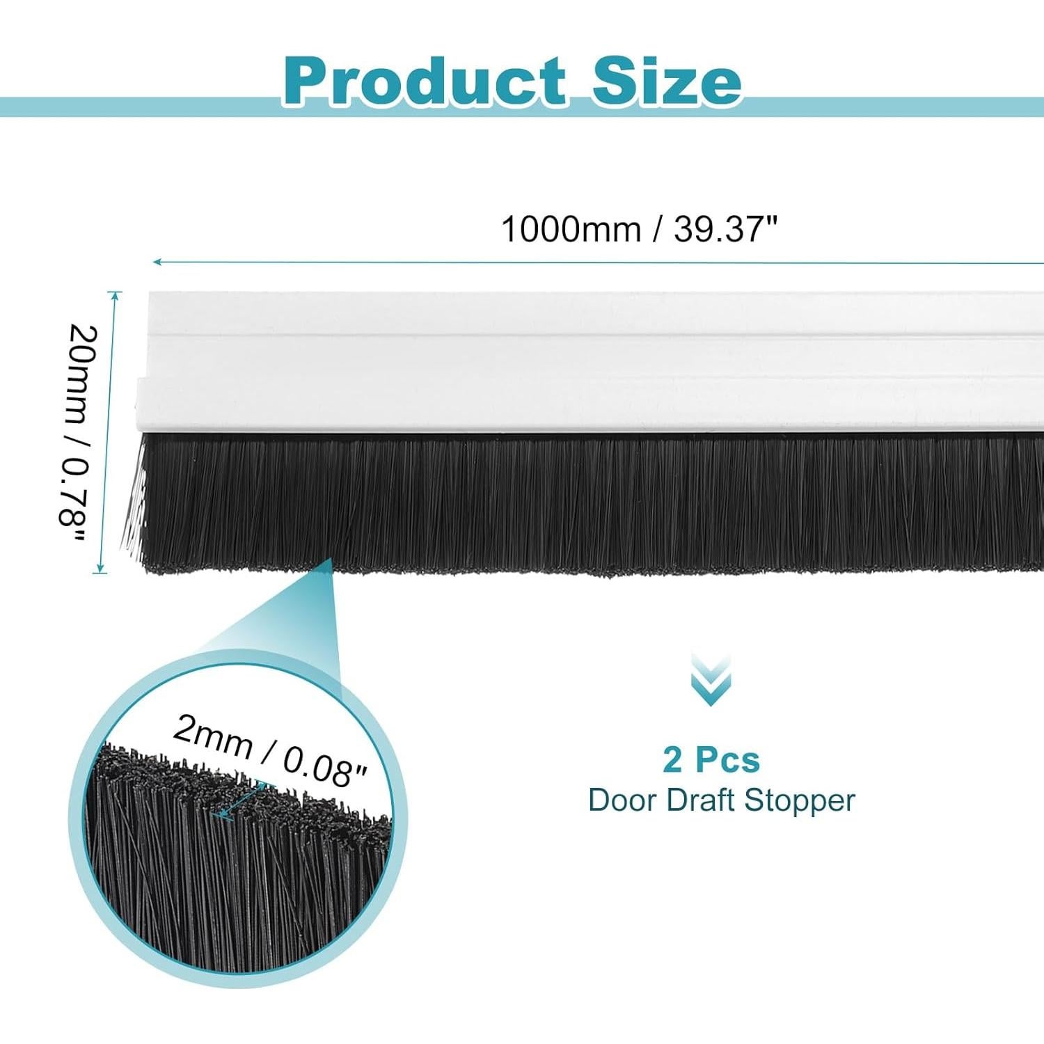 Tapón de Corrientes de Aire para Puertas uxcell 100 cm Blanco