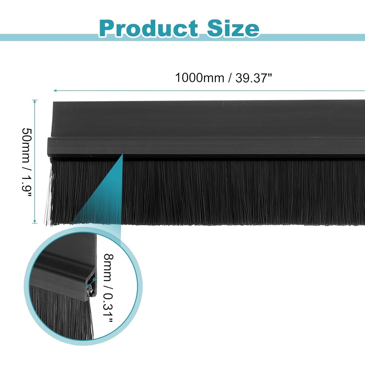 Tapón de Draft para Puerta uxcell PVC 100 cm Negro Aislante