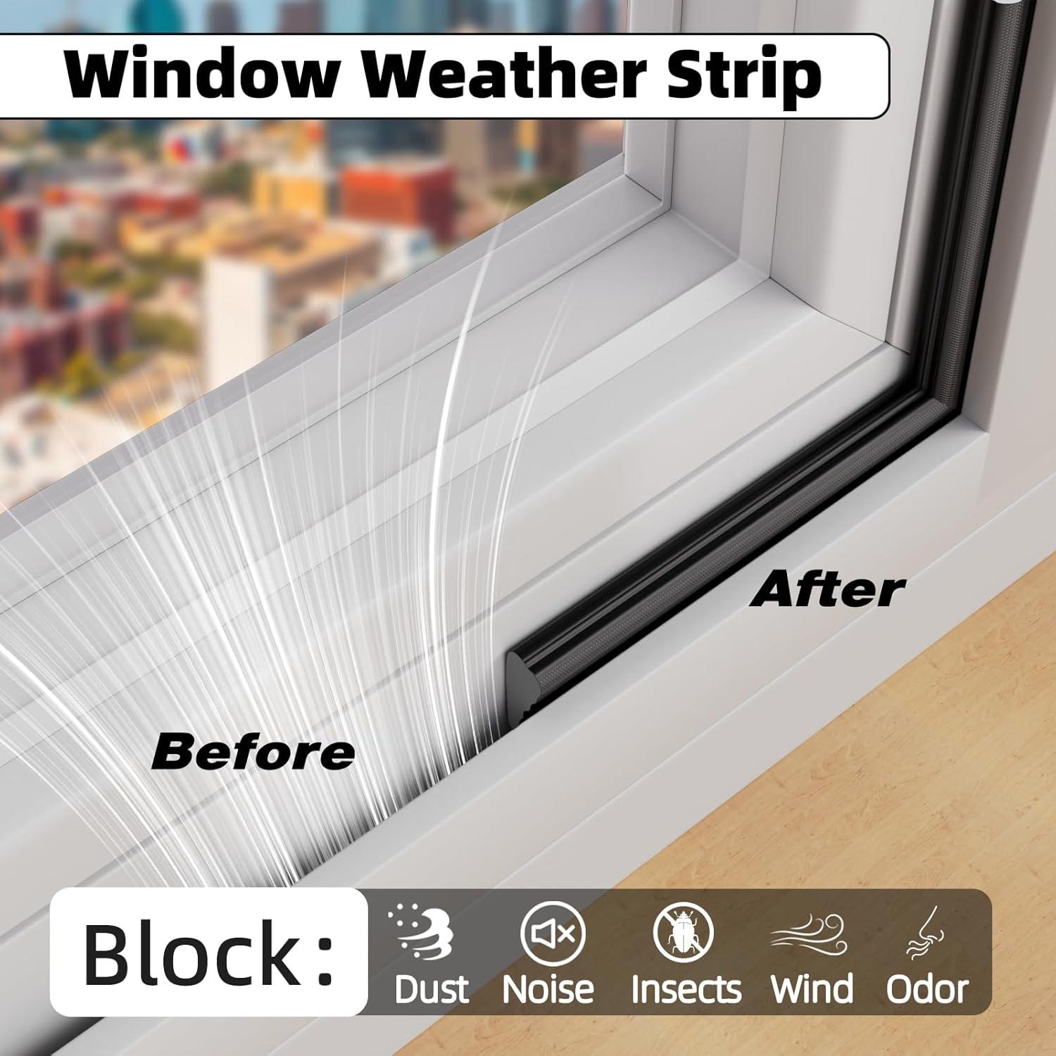 Tira de Sellado Aislante MUSRCYIO 196 cm Negra para Puertas y Ventanas