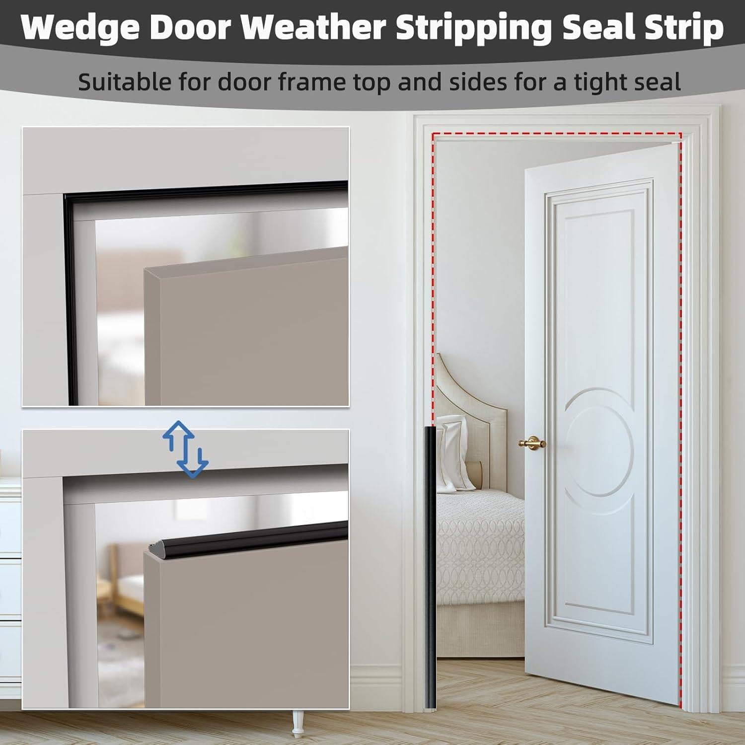 Tira de Sellado Aislante MUSRCYIO 196 cm Negra para Puertas y Ventanas