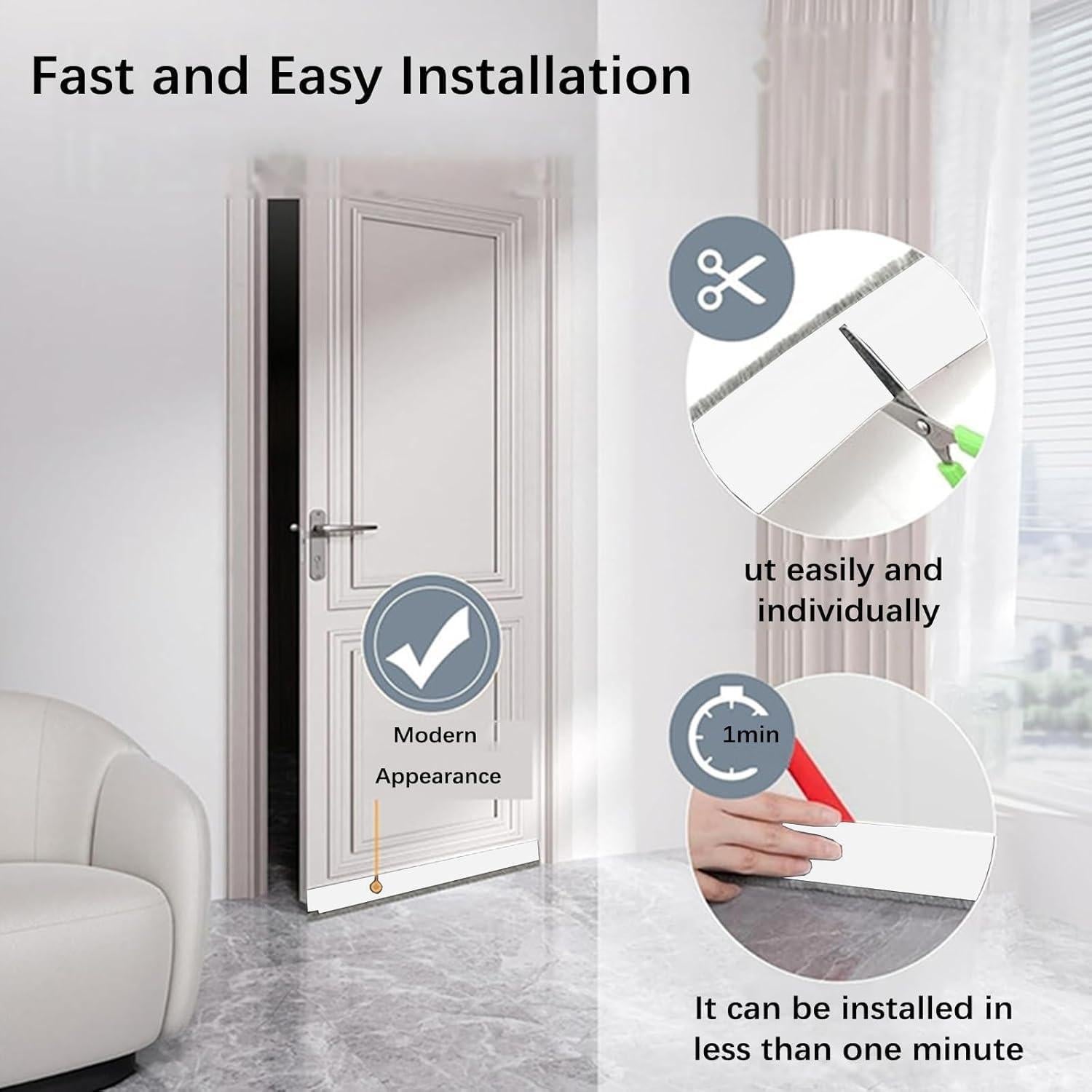 Tapón de Draft CWHCWHY 99 cm Blanco con Cepillo Aislante