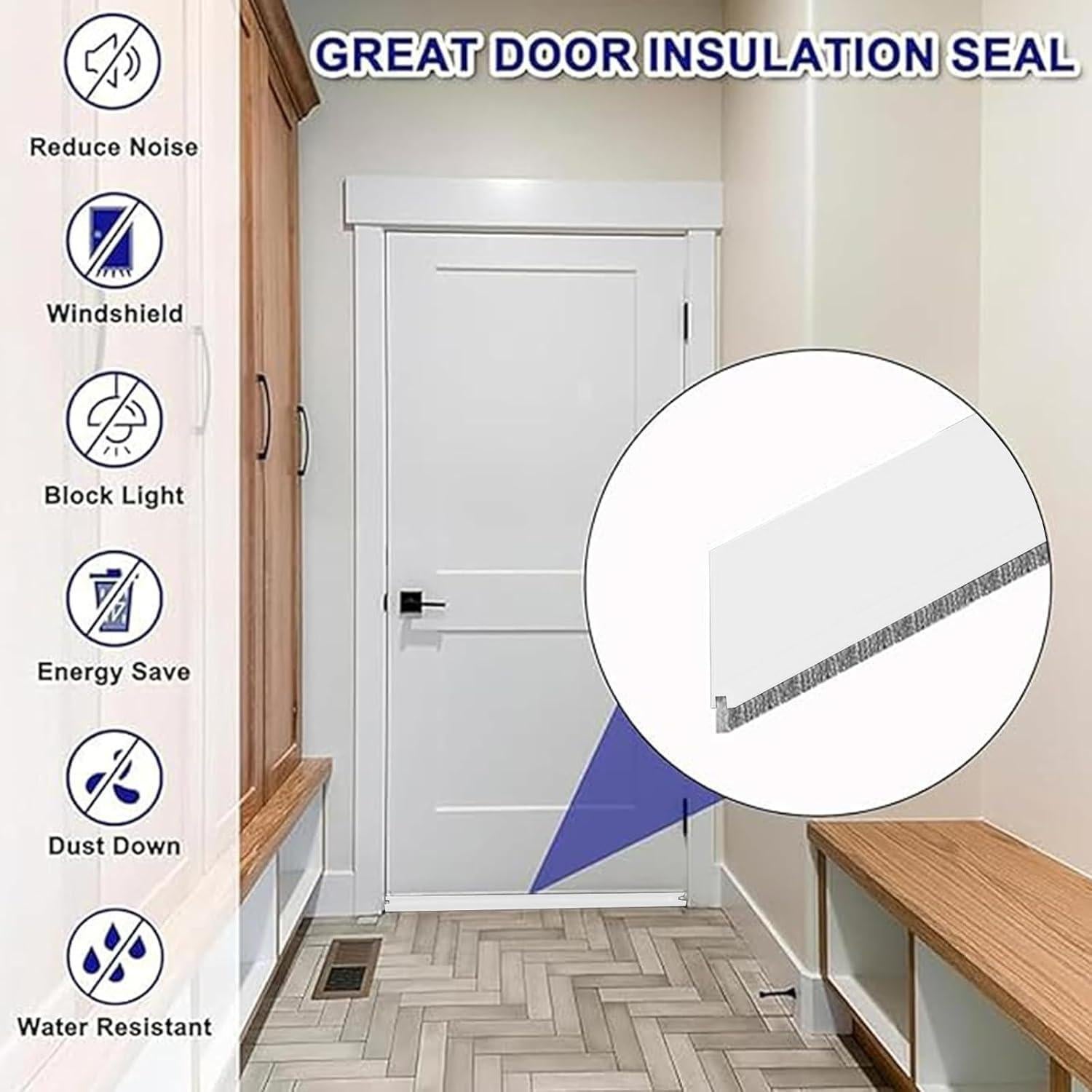 Tapón de Draft CWHCWHY 99 cm Blanco con Cepillo Aislante