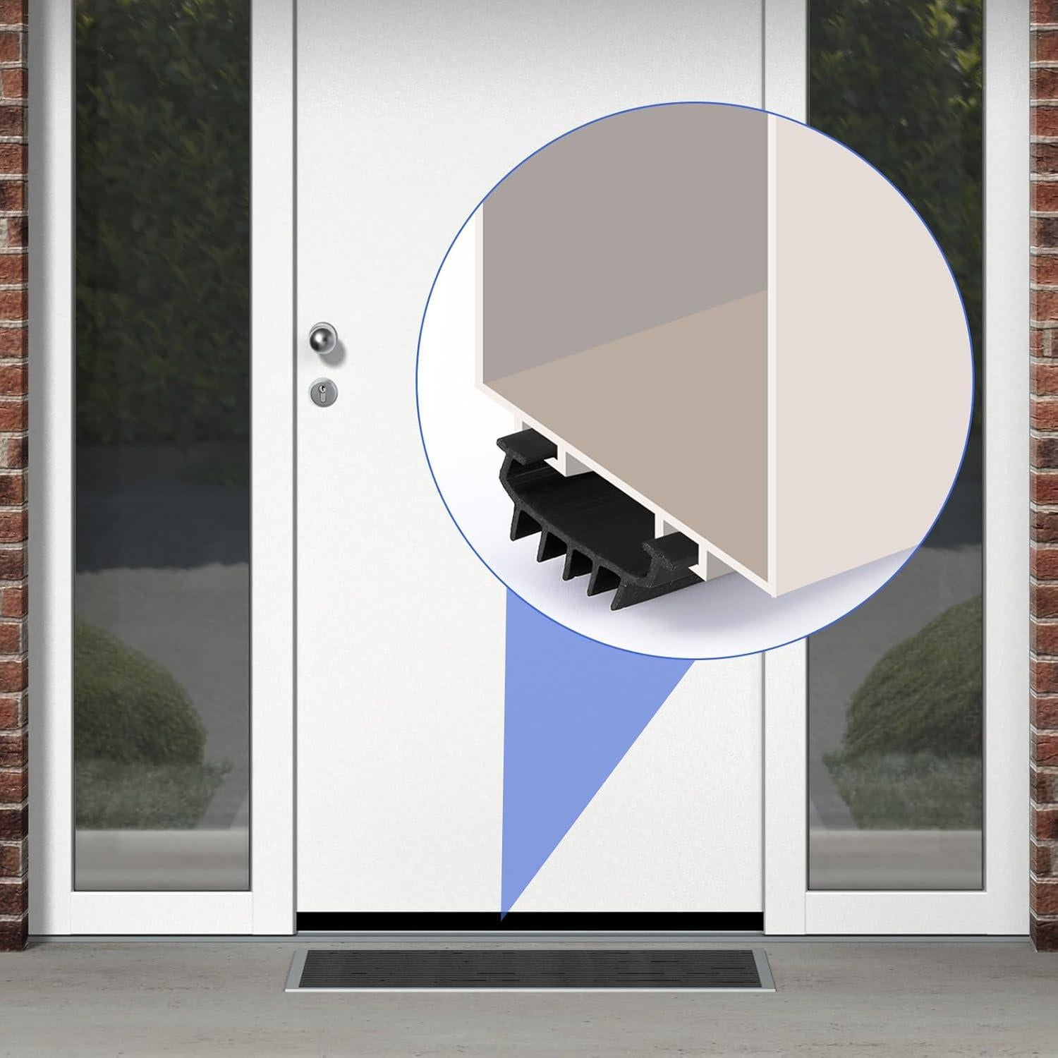 Barrido de Puerta de Goma Nuanchu 2 Pcs 121.92 cm Negro