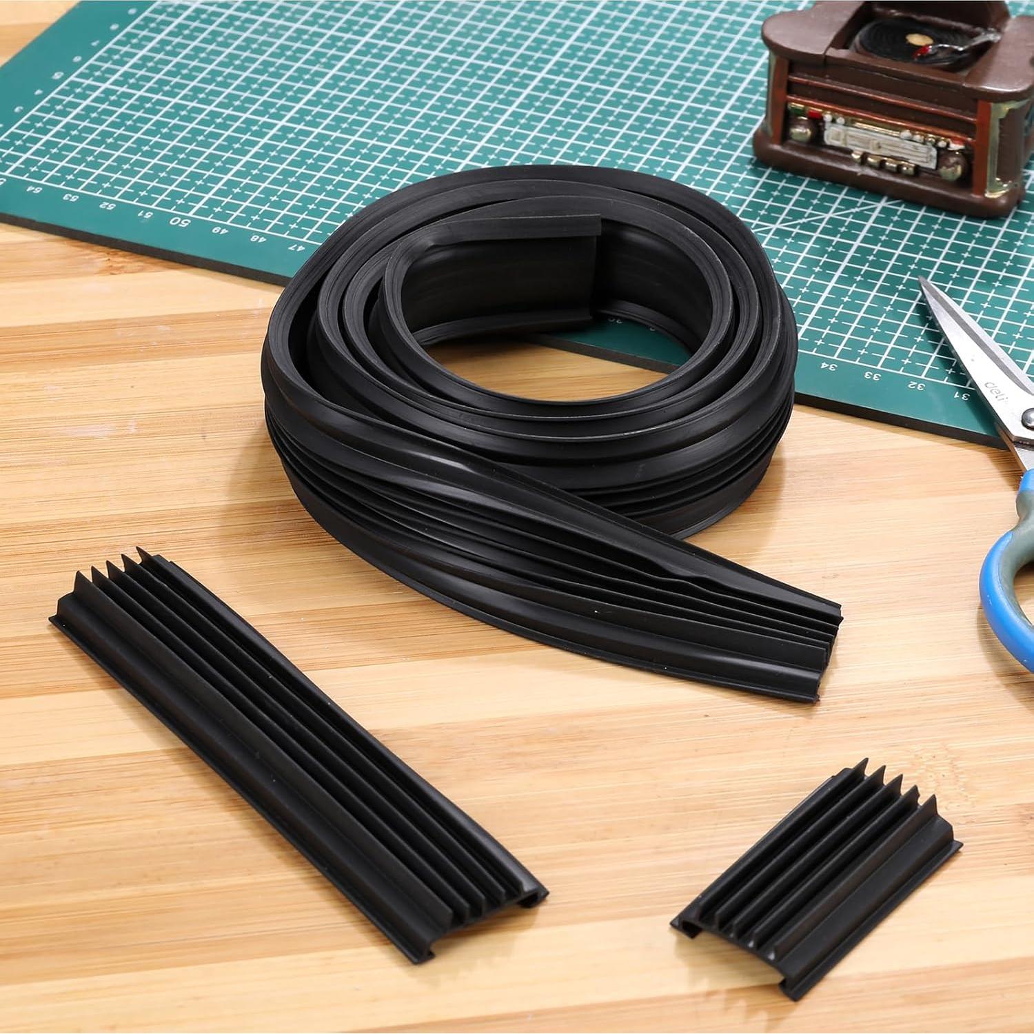 Barrido de Puerta de Goma Nuanchu 2 Pcs 121.92 cm Negro