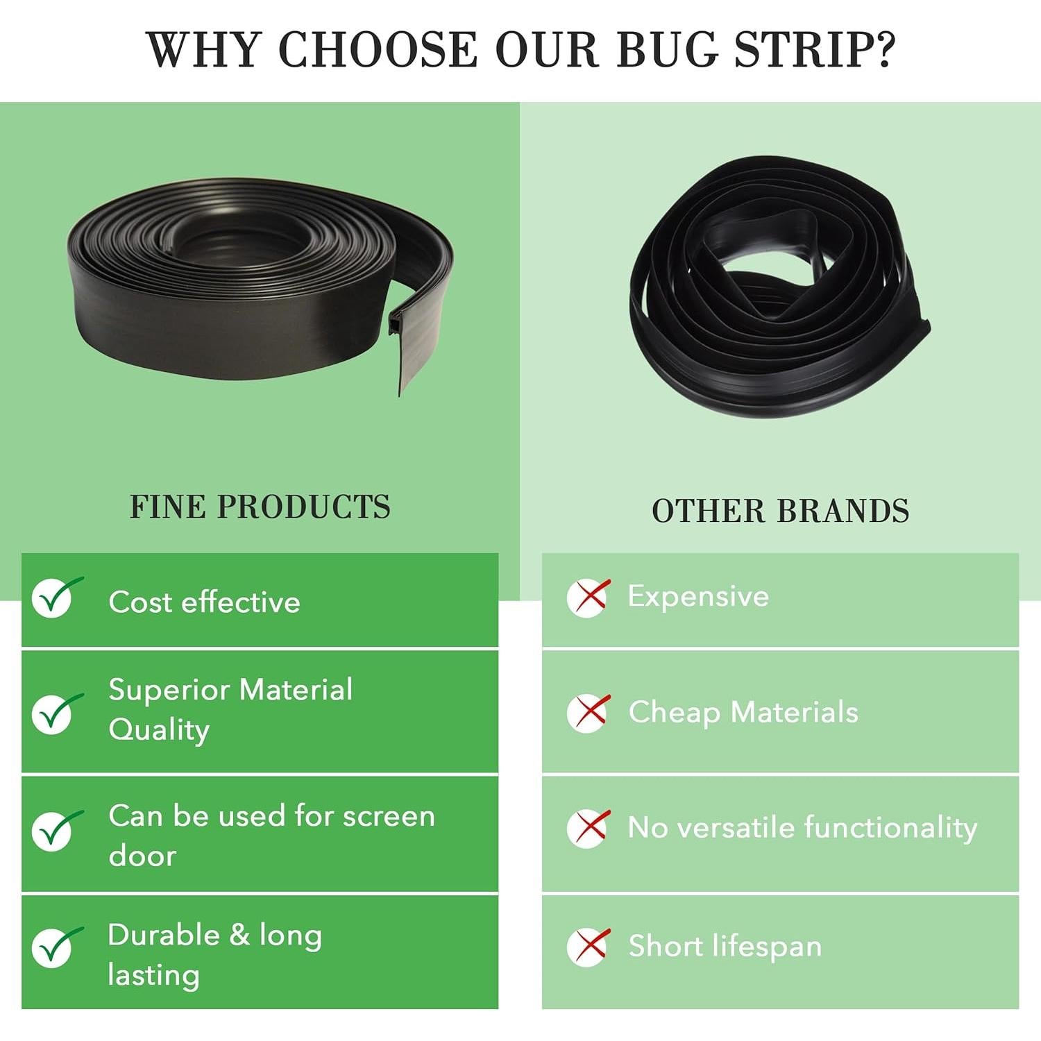 Tira de Vinilo Negra Ajustable FINE PRODUCT SUPPLY 243.84 cm